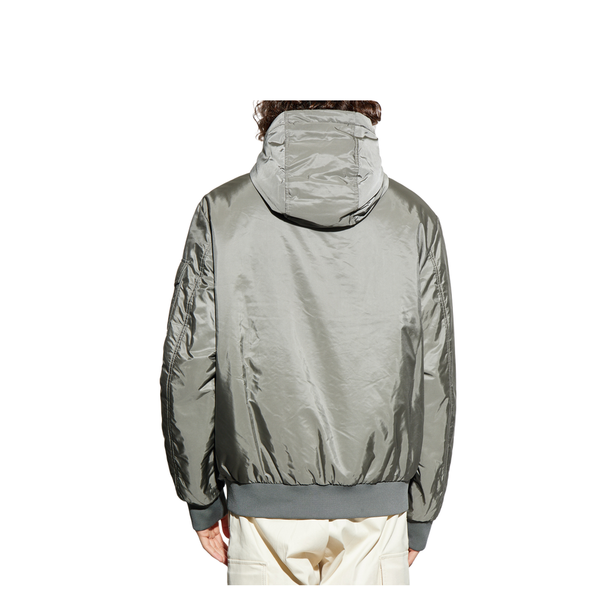 Gray Poiliot Hooded Short Down Jacket