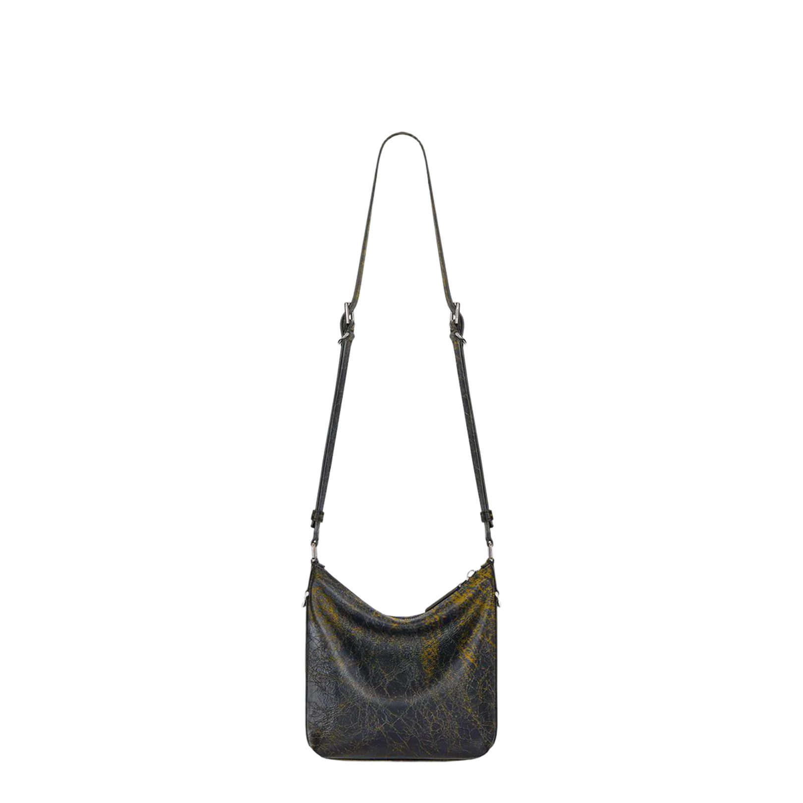 Small Voyou Crossbody Bag in Crackled Leather