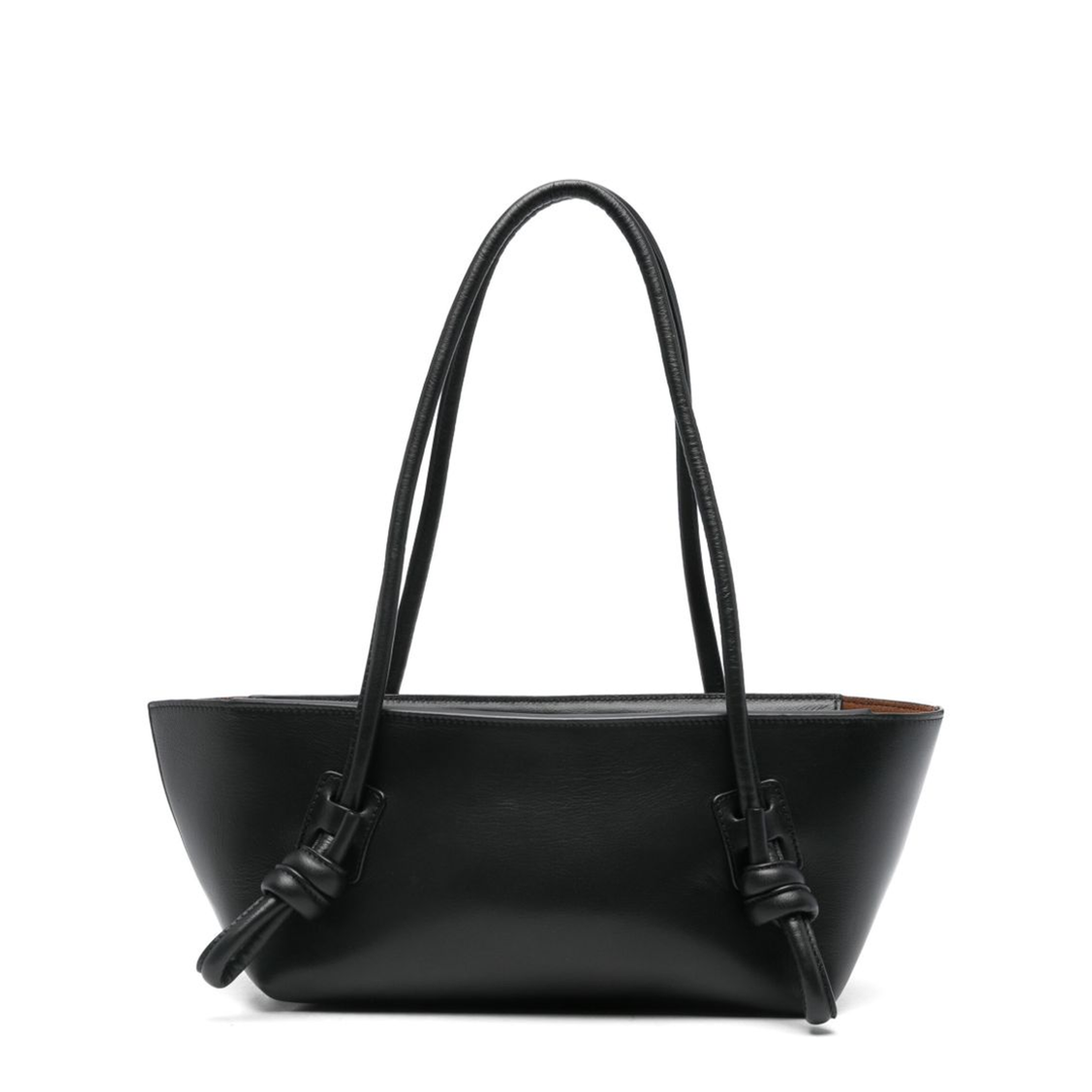 Fleca Cow Leather Shoulder Bag - Black