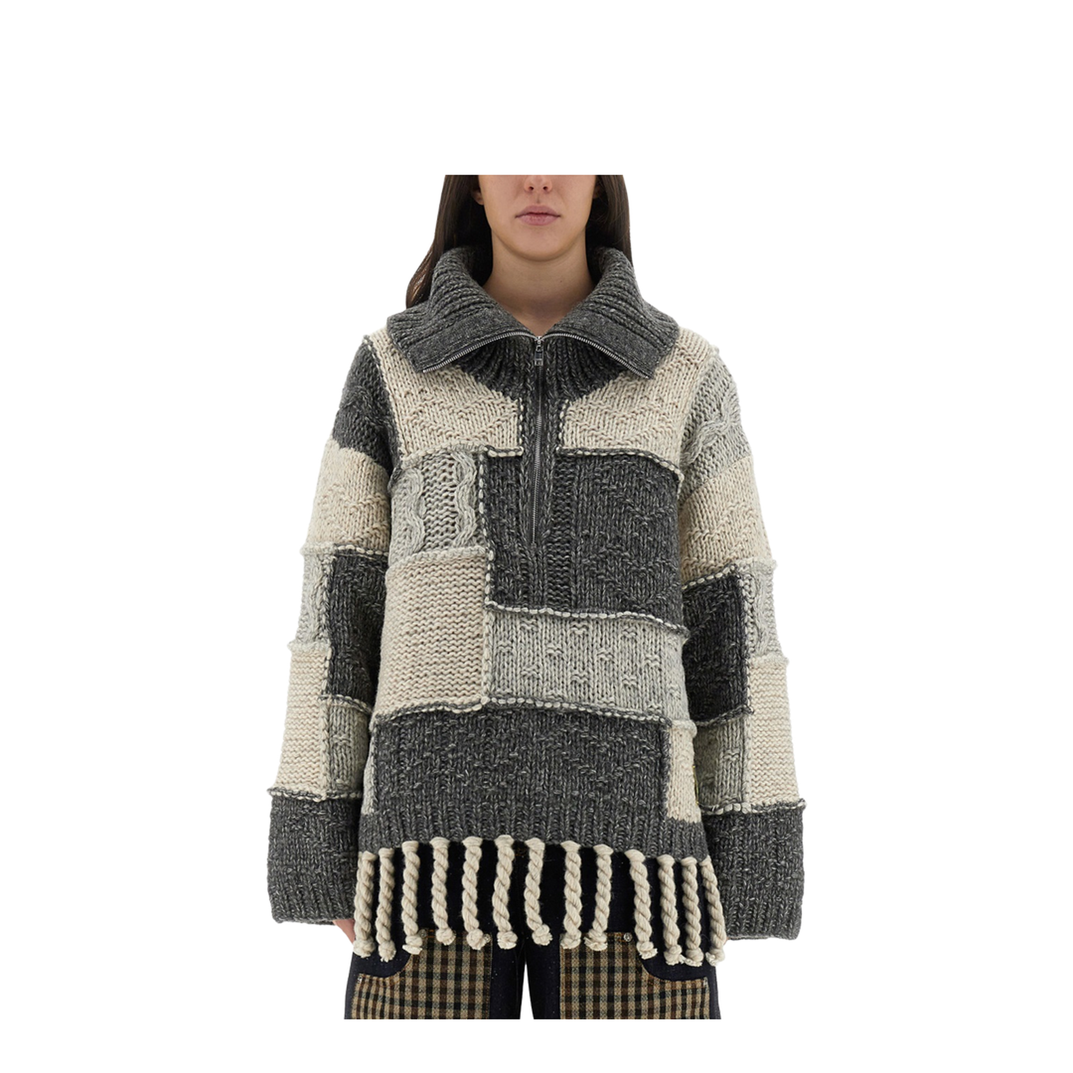 Patchwork Jersey with Bangs