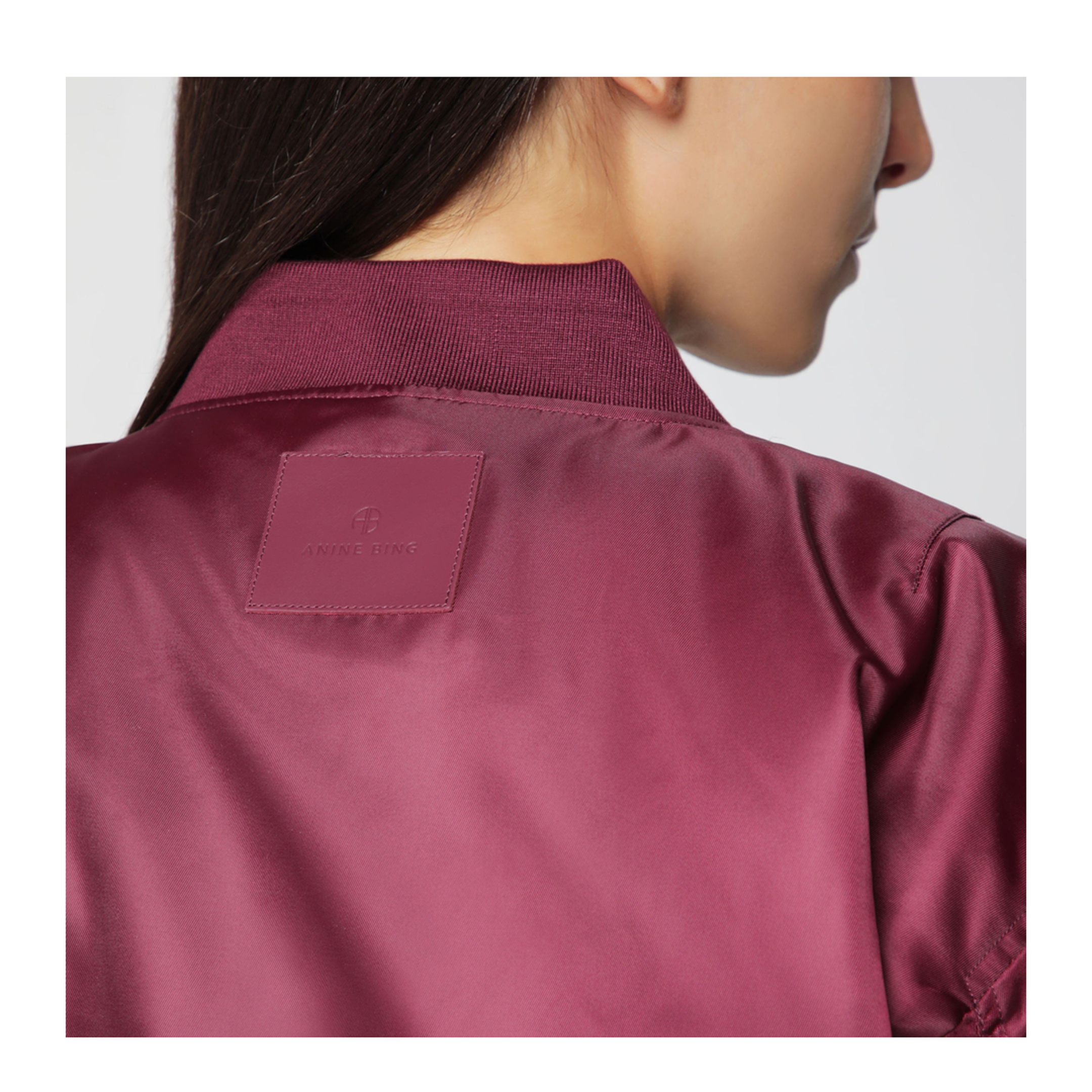 MAYFEYR - Anine Bing - Leon Zip Up Bomber Jacket Burgundy - A-01-10490PLBGN28