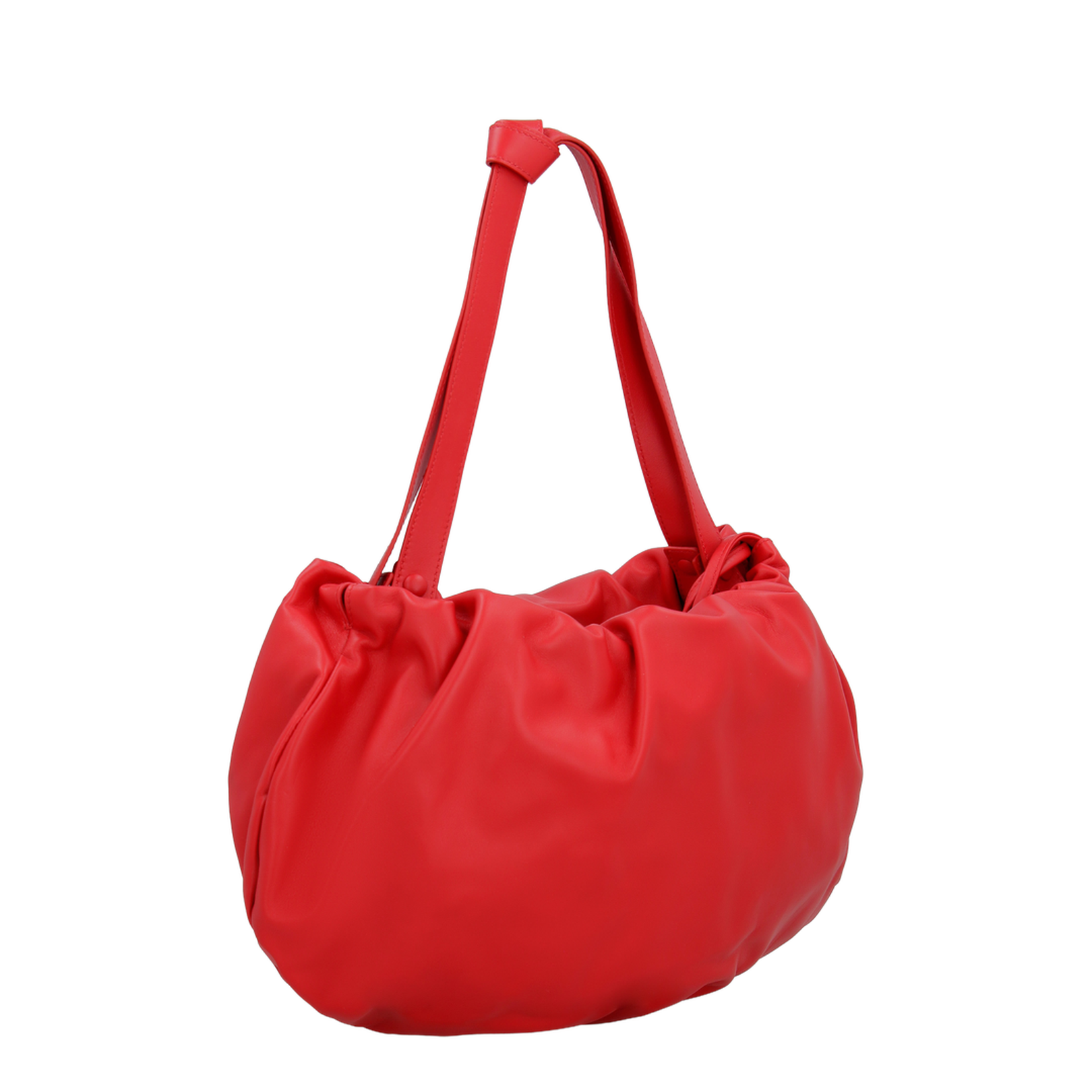 Red Nappa Leather Medium Bulb Handbag
