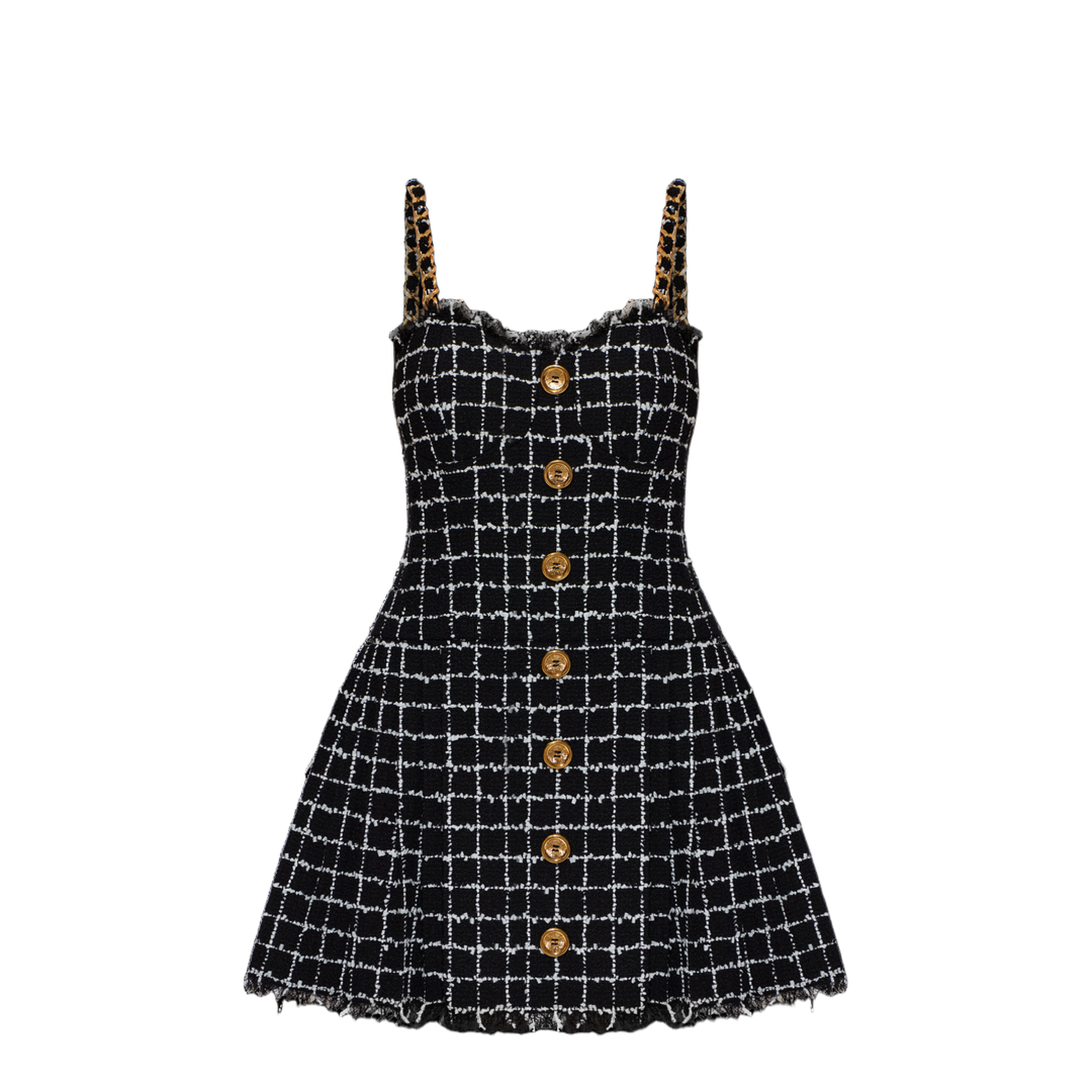 Tweed Dress Chain Straps