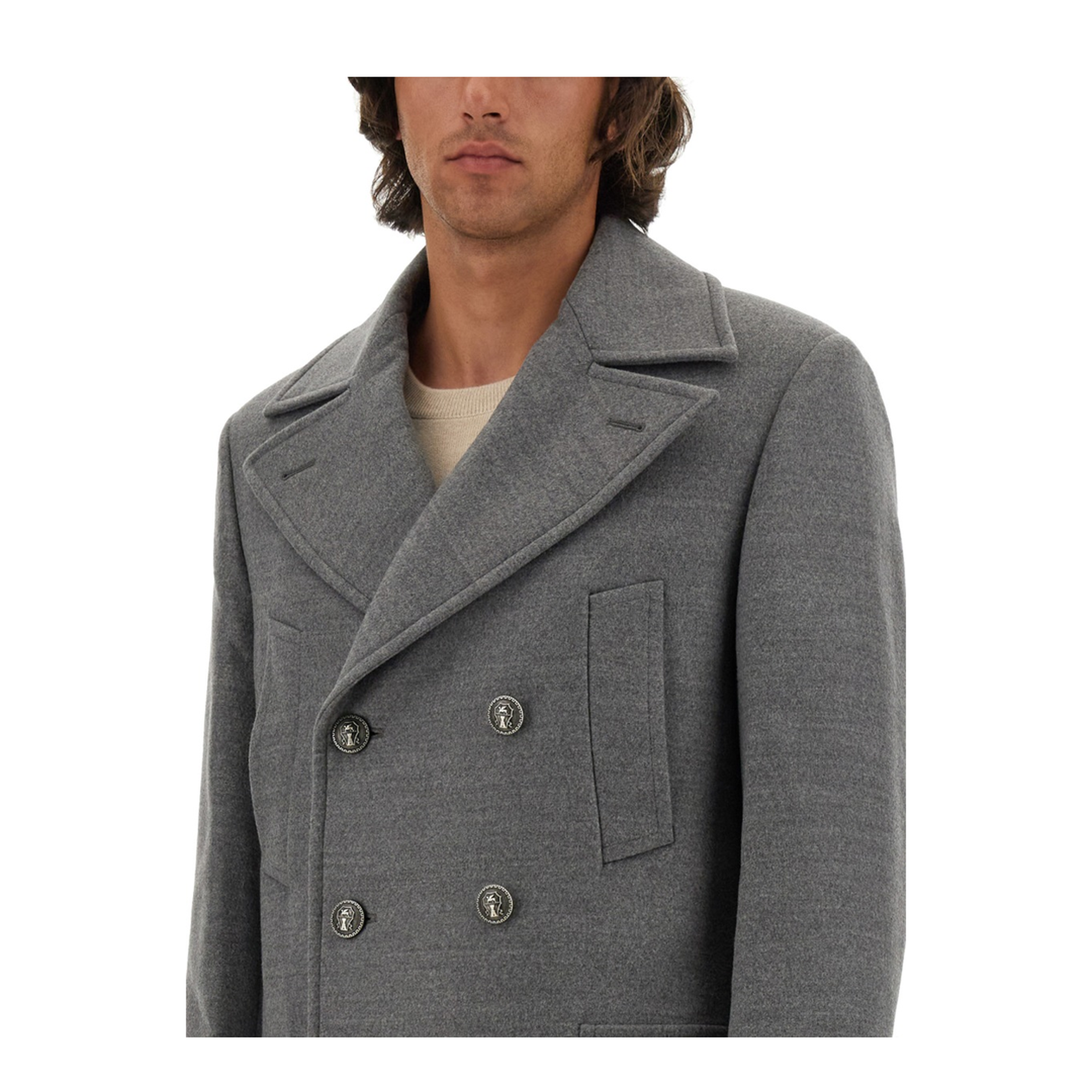 Double-Breasted Coat Grey