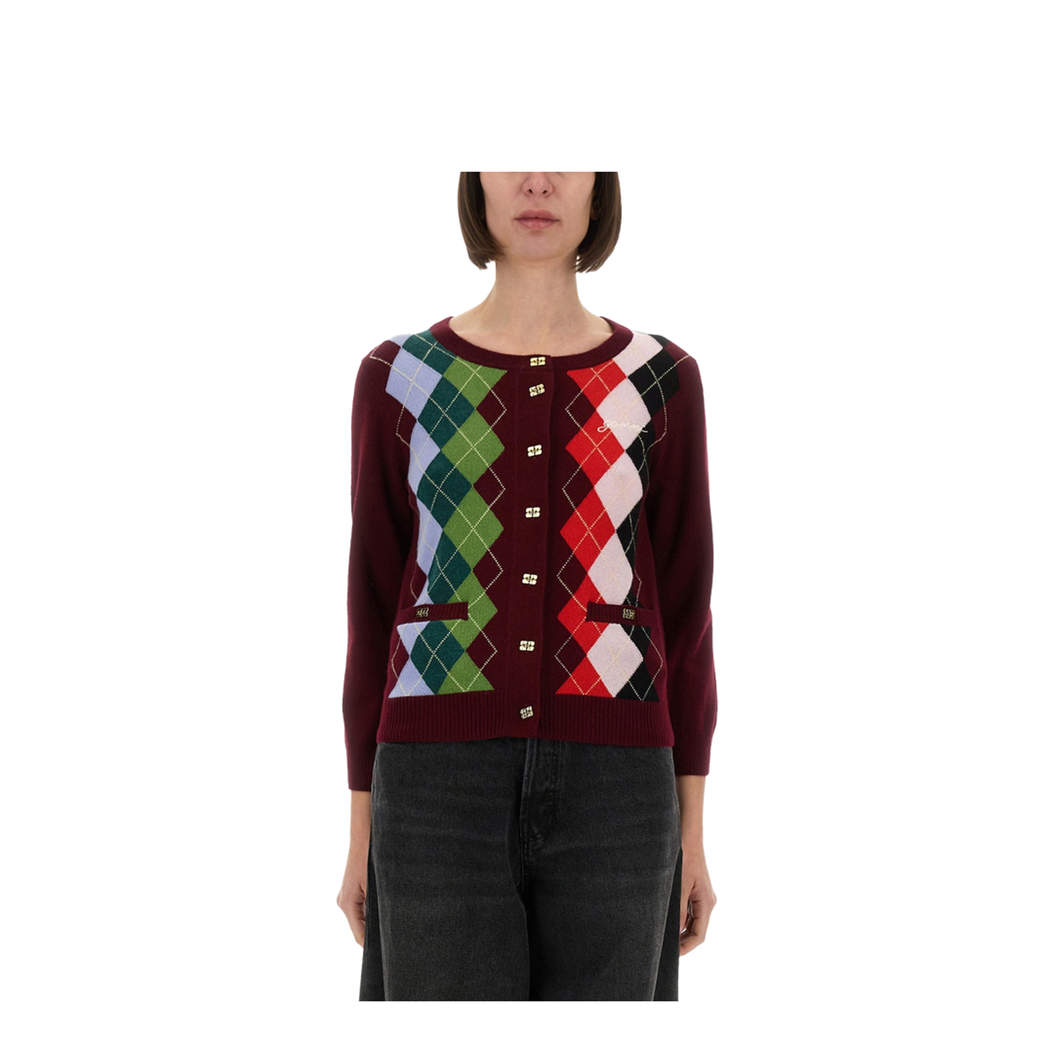 Jacquard Cashmere Cardigan