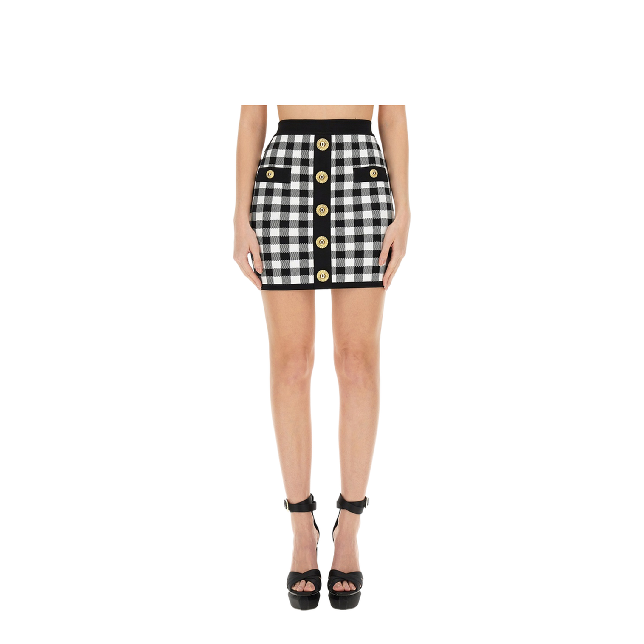 Logo Button Vichy Skirt