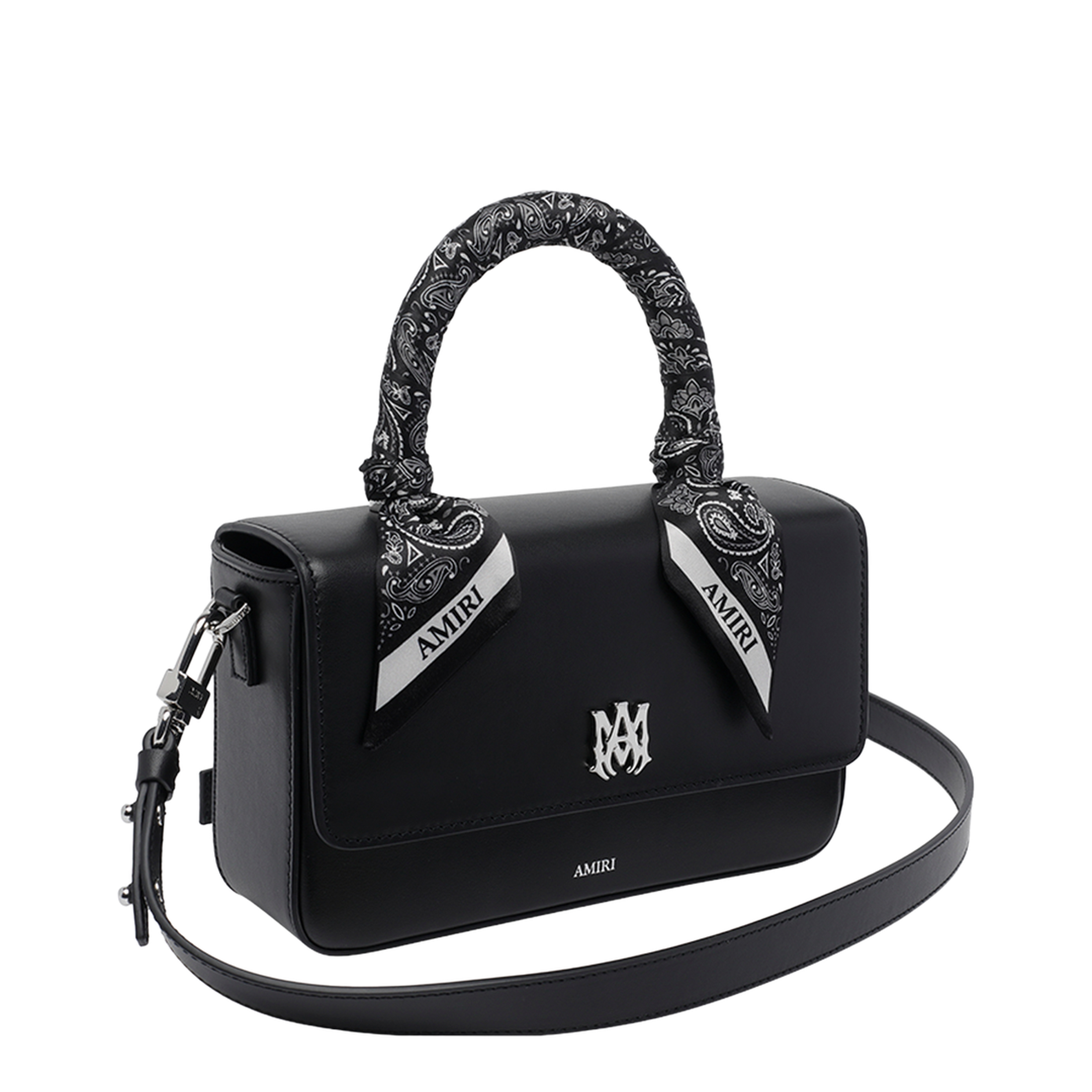 MA Micro Long Leather Handbag - Black