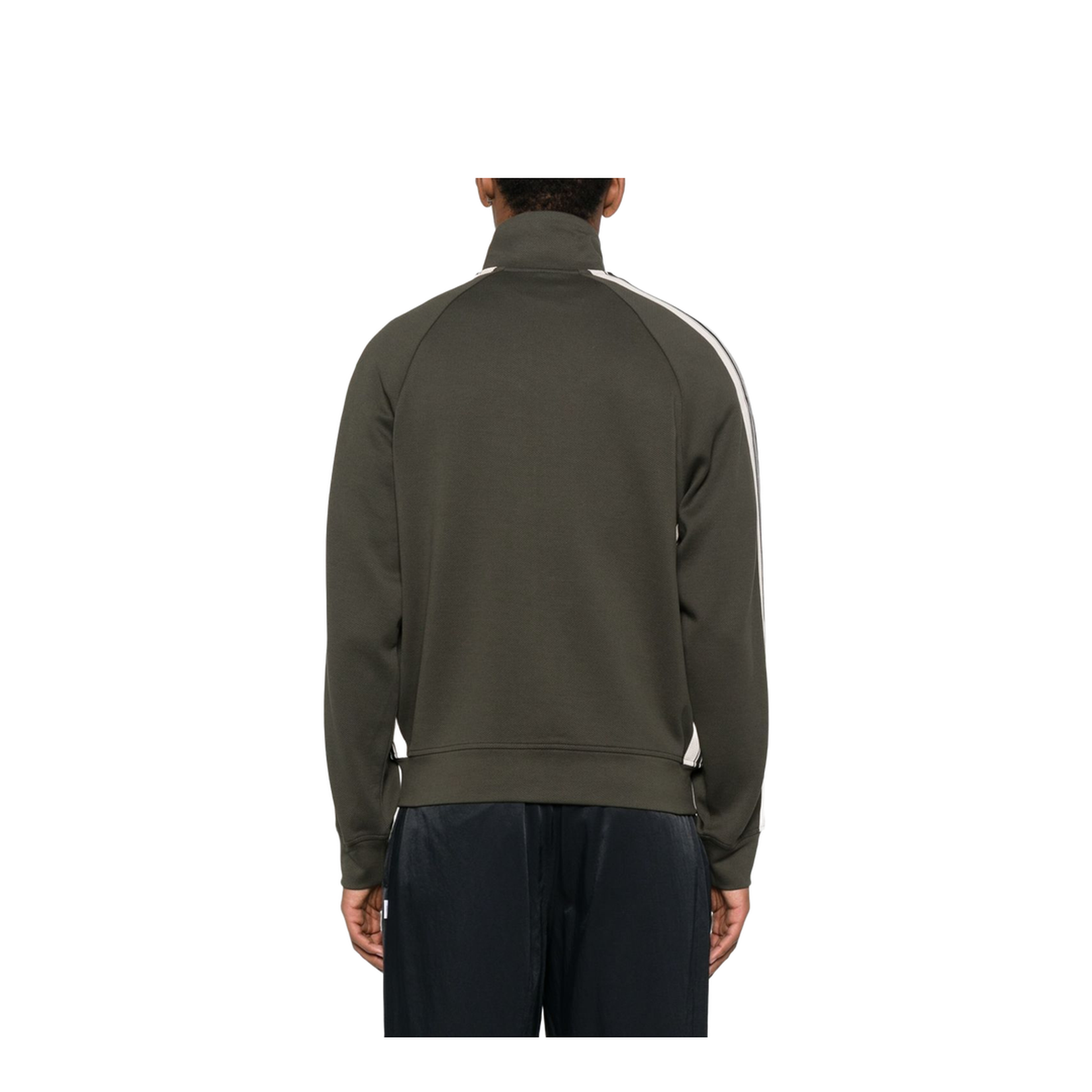 Full-Zip Sweatshirt in Jersey with Contrasting Bands