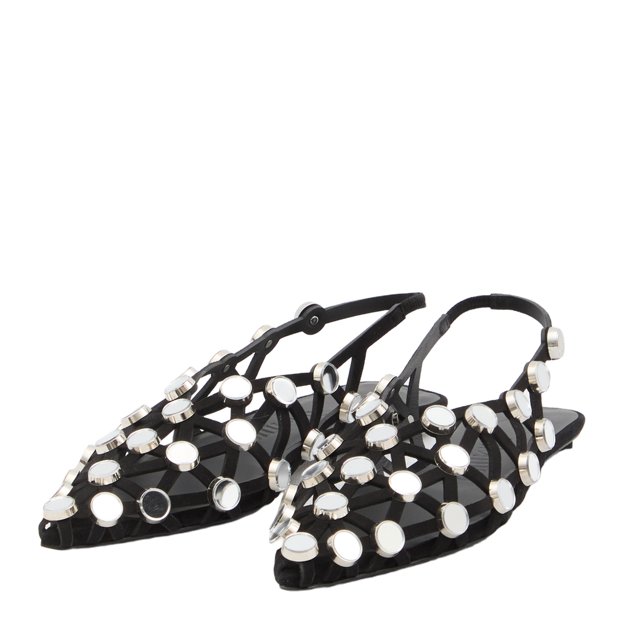 Black Grid Ballet Flats