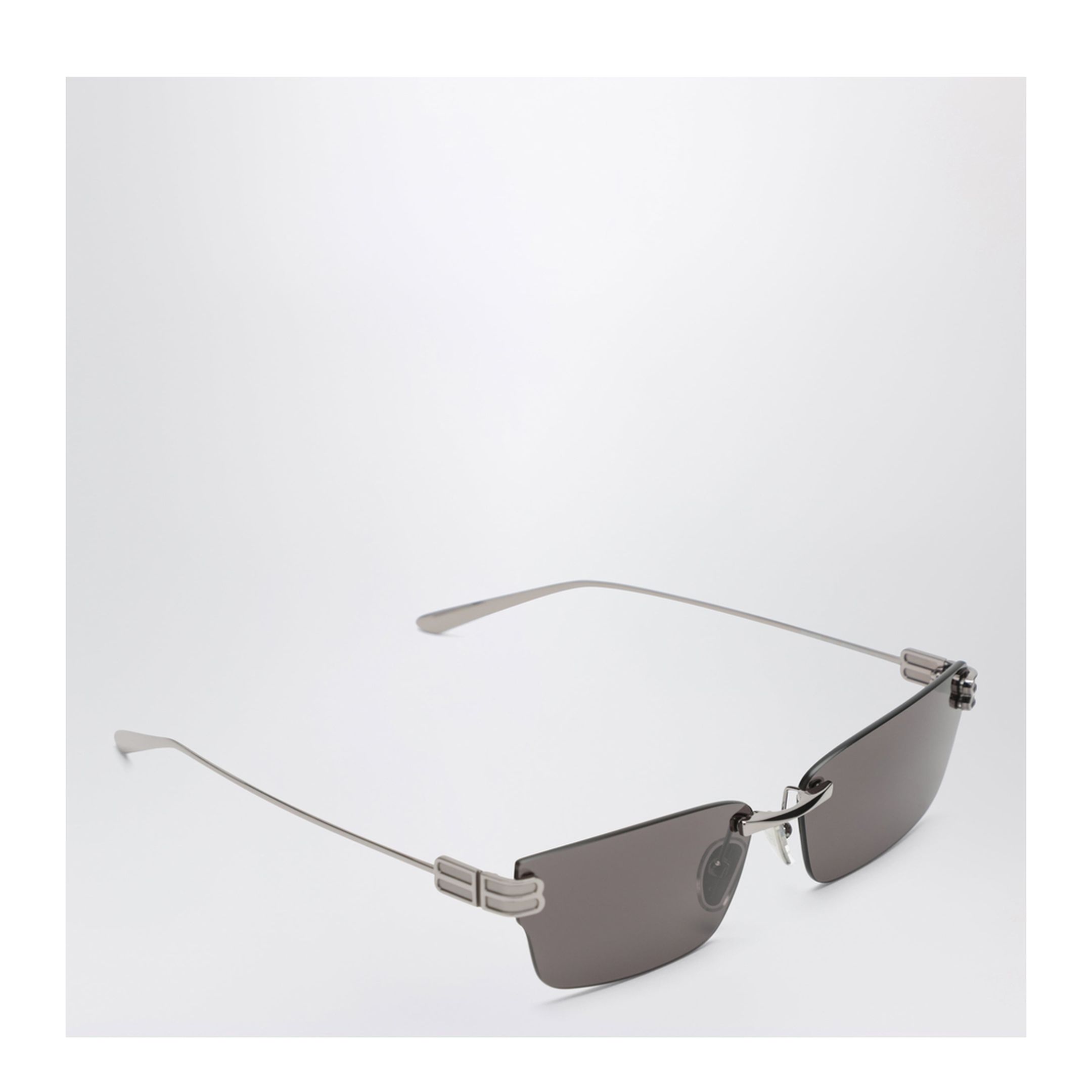 Gossip Rectangular Silver/Black Sunglasses