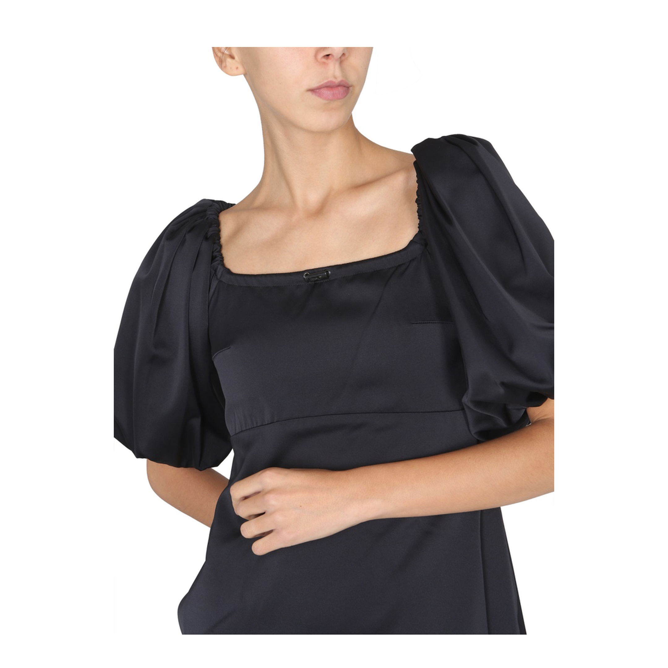 Balloon Sleeve Mini Dress in Recycled Satin