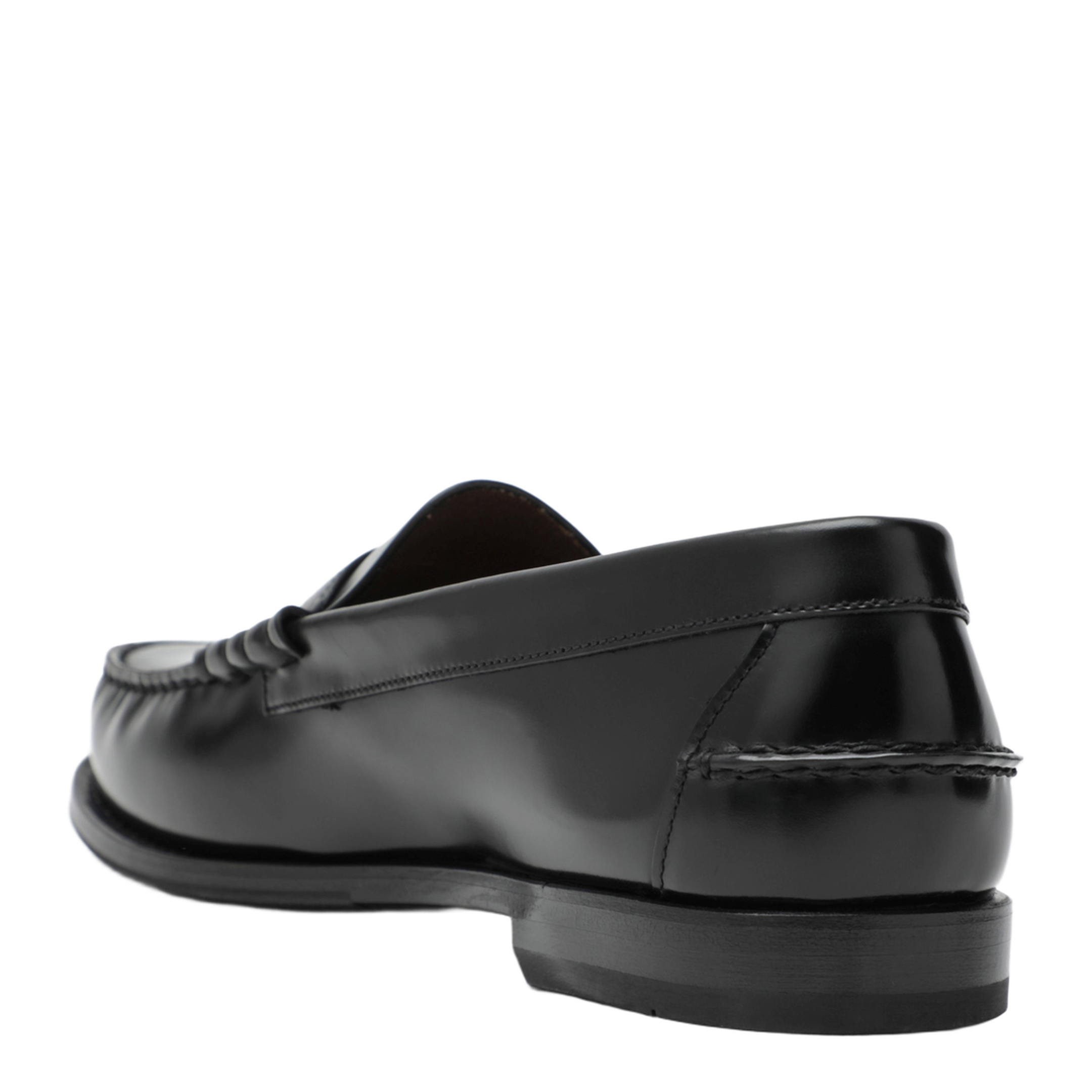 Black Brushed Leather Loafers