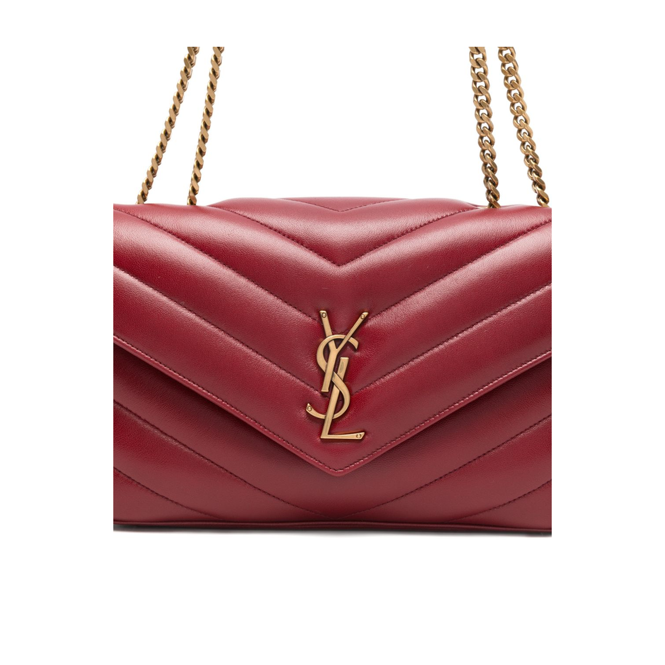 MAYFEYR - Saint Laurent - Loulou Medium In Matelassé Lambskin In Red - 801439AAEAX6946
