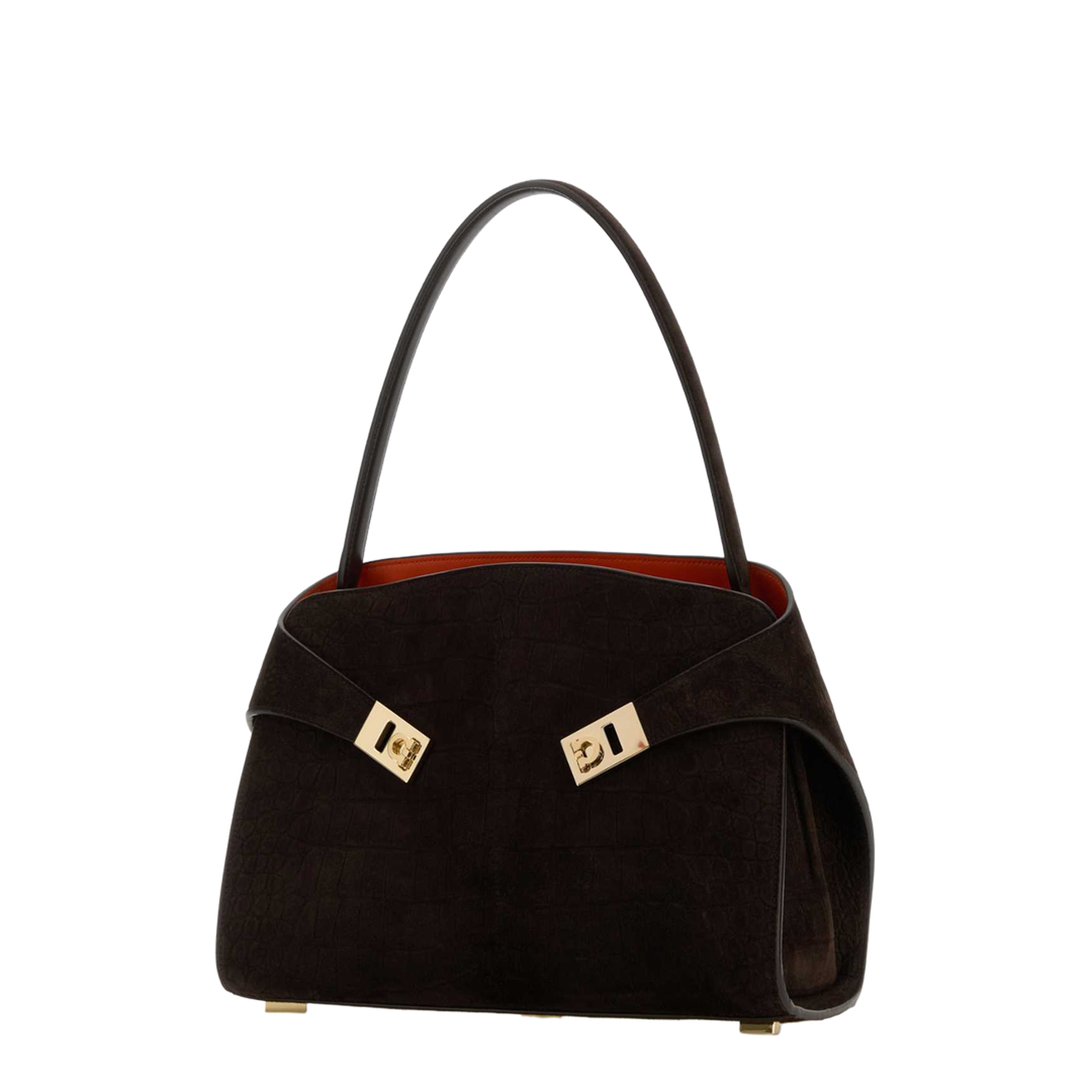 Dark Brown Suede Medium Hug Soft Shoulder Bag