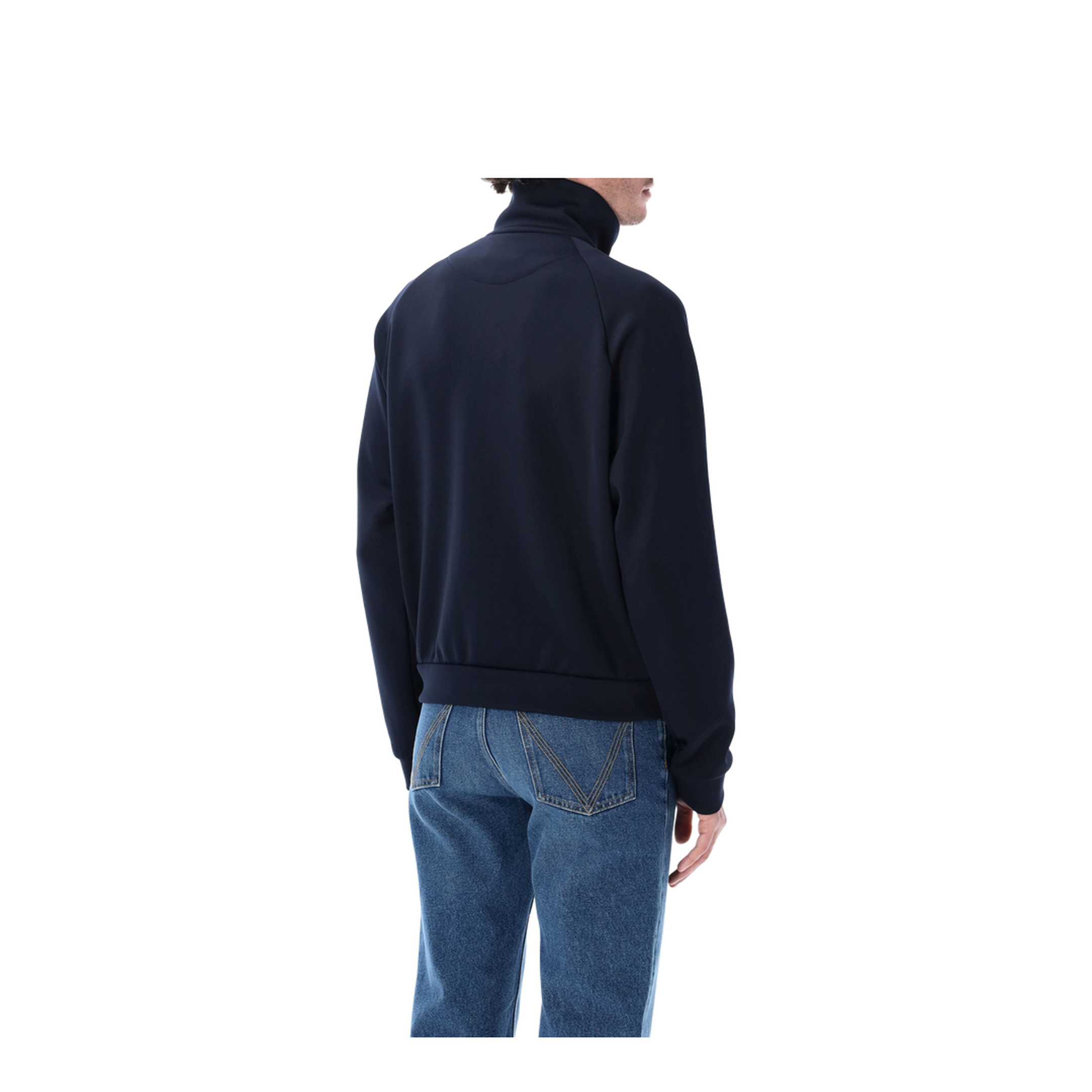 Zip Sweatshirt in Technical Fabric Blue