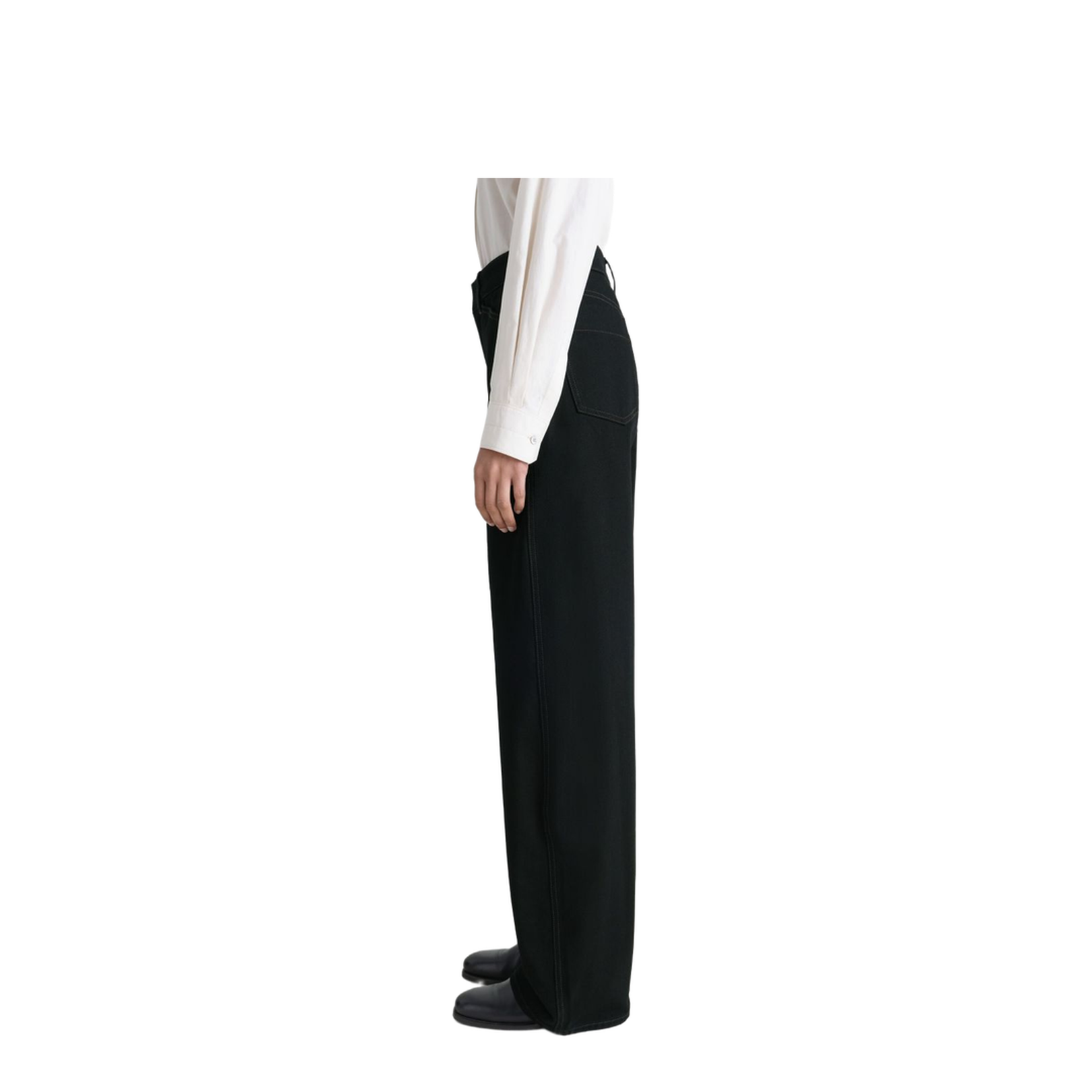 Cotton High-Waisted Trousers