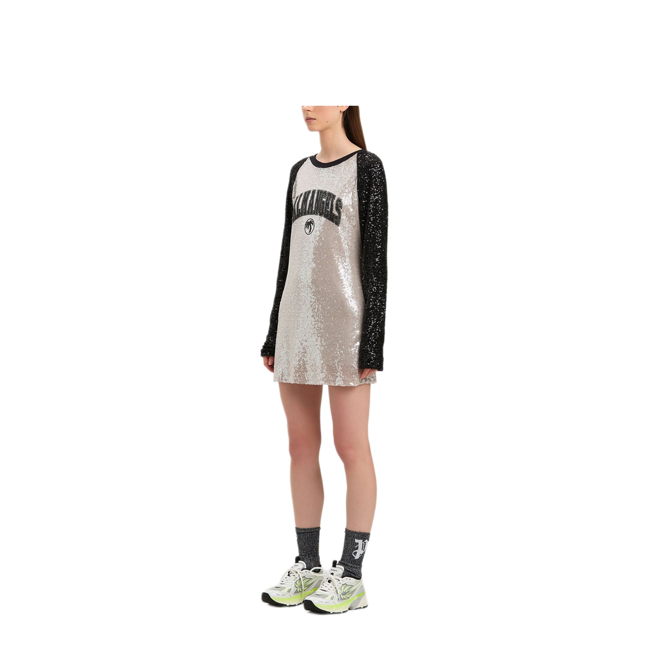 MAYFEYR - Palm Angels - College Sequin Mini Dress - PWDB255S25FAB0010910