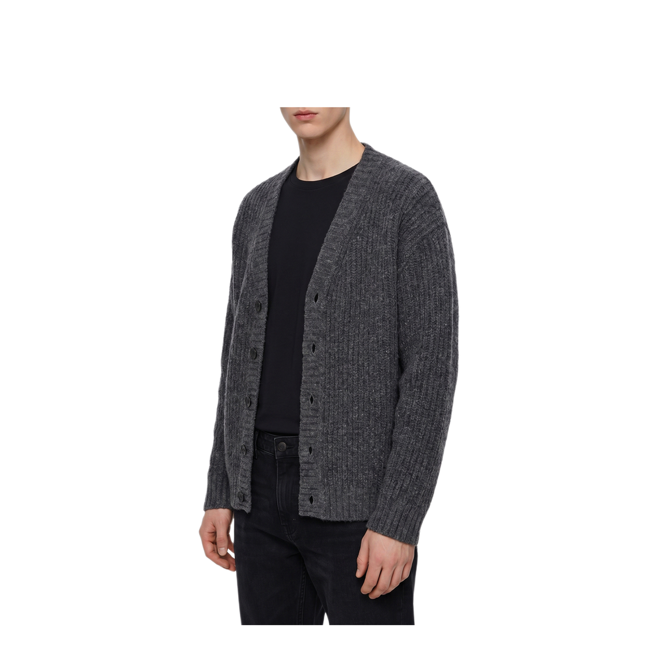MAYFEYR - Roberto Collina - Anthracite Wool Cardigan Over - 263MYB2511021