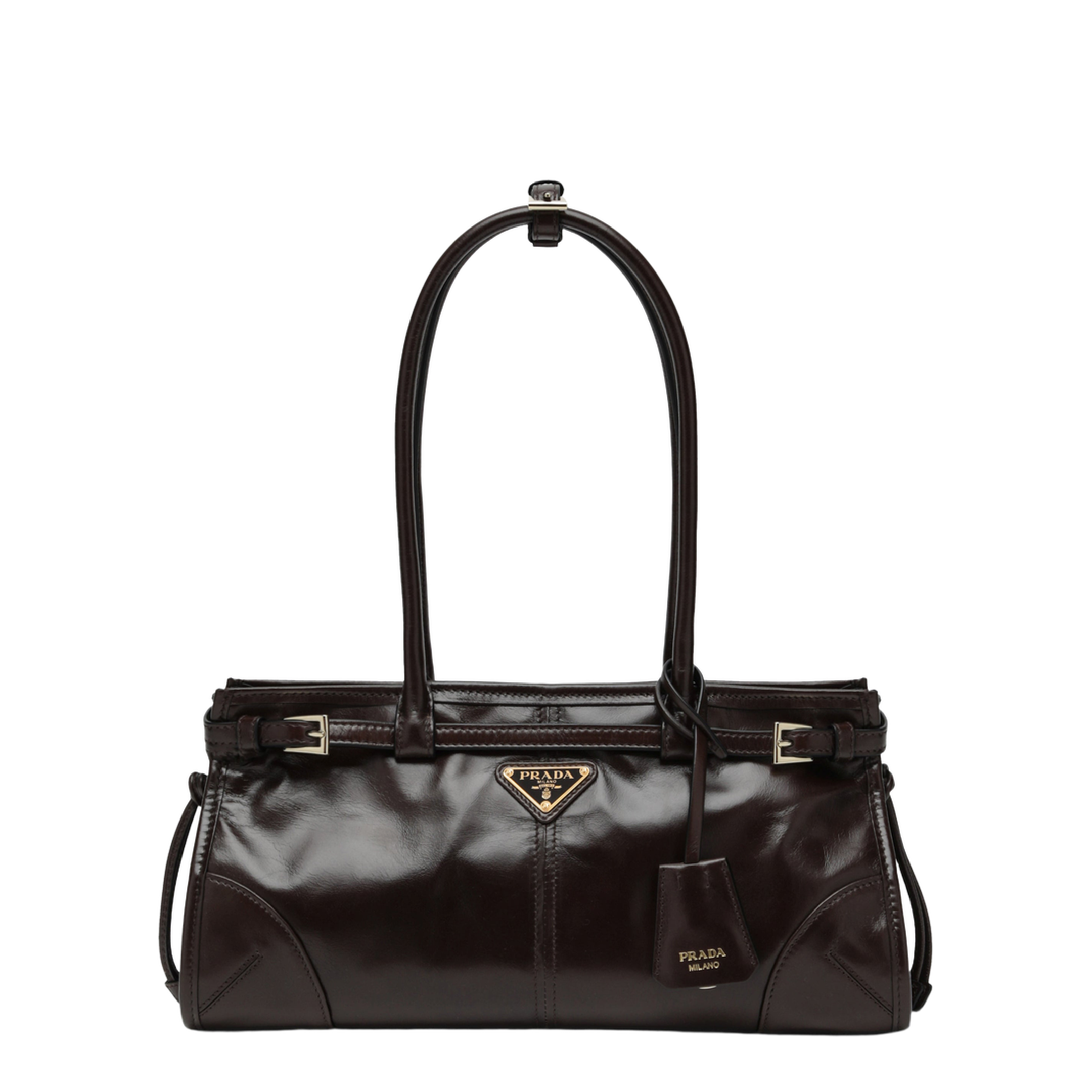 MAYFEYR - Prada - Bonnie Medium Handbag In Dark Brown Calf Leather - 1BA426MOM2CYRF01D6