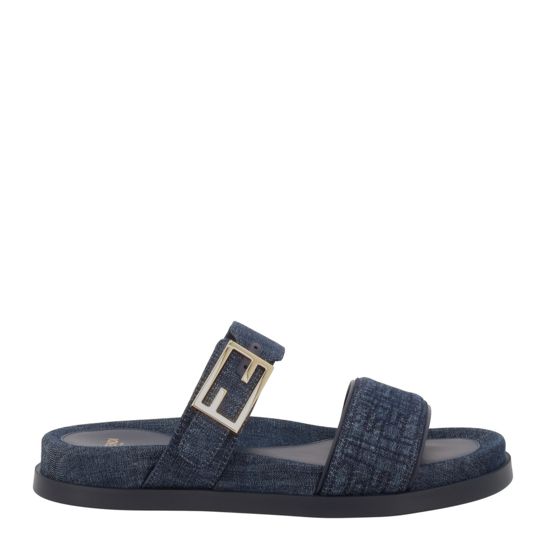 Dark Blue Denim Fabric Slides