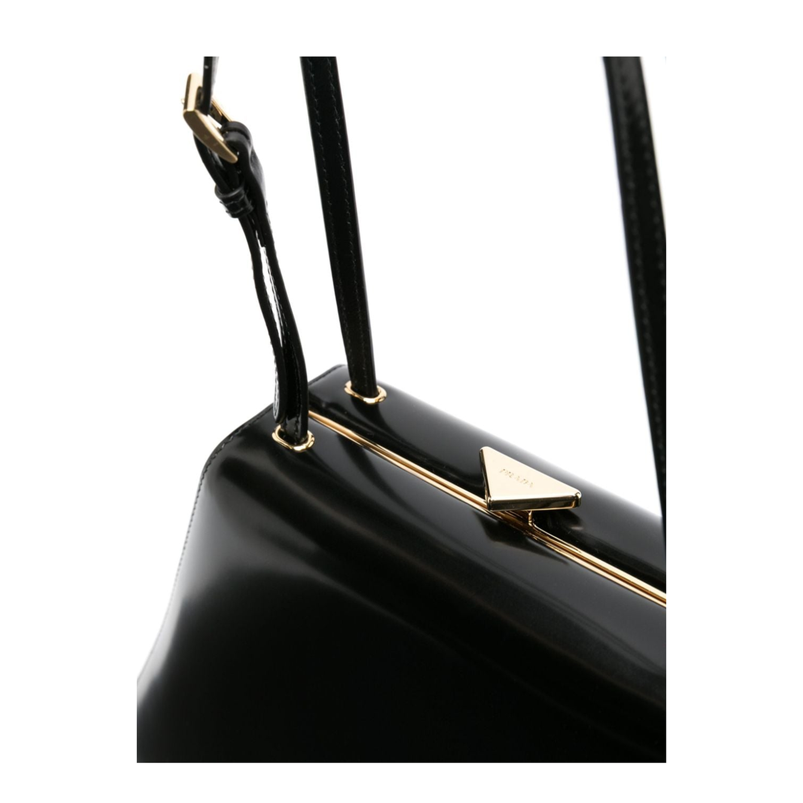 Medium Brushed Leather Handbag - Black