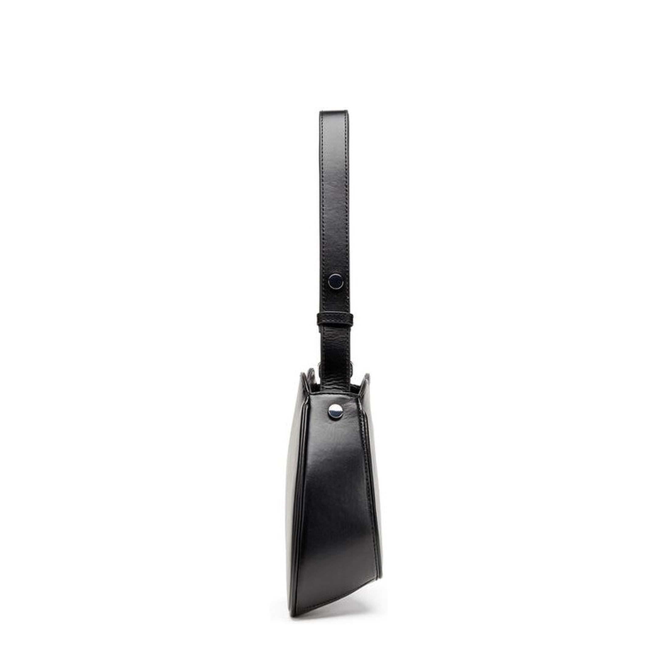 Play Semi-Gloss Leather Shoulder Bag - Black