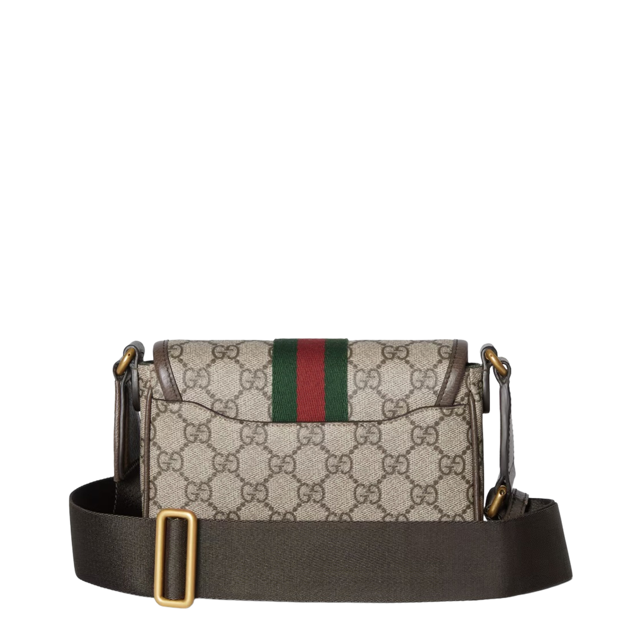 Ophidia Mini Bag Coated Fabric Crossbody - Beige/Dark Brown