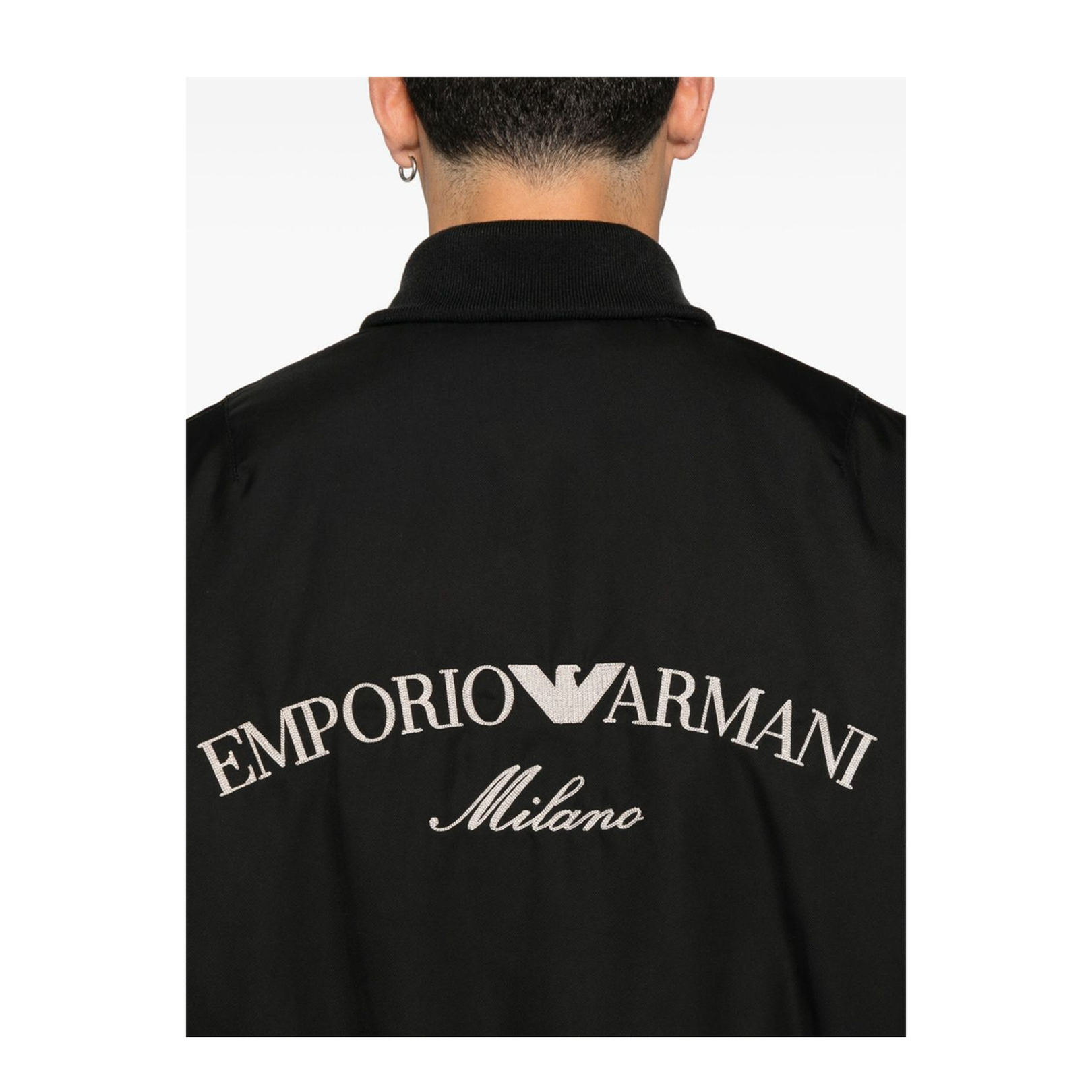 Nylon Bomber with Logo Embroidery