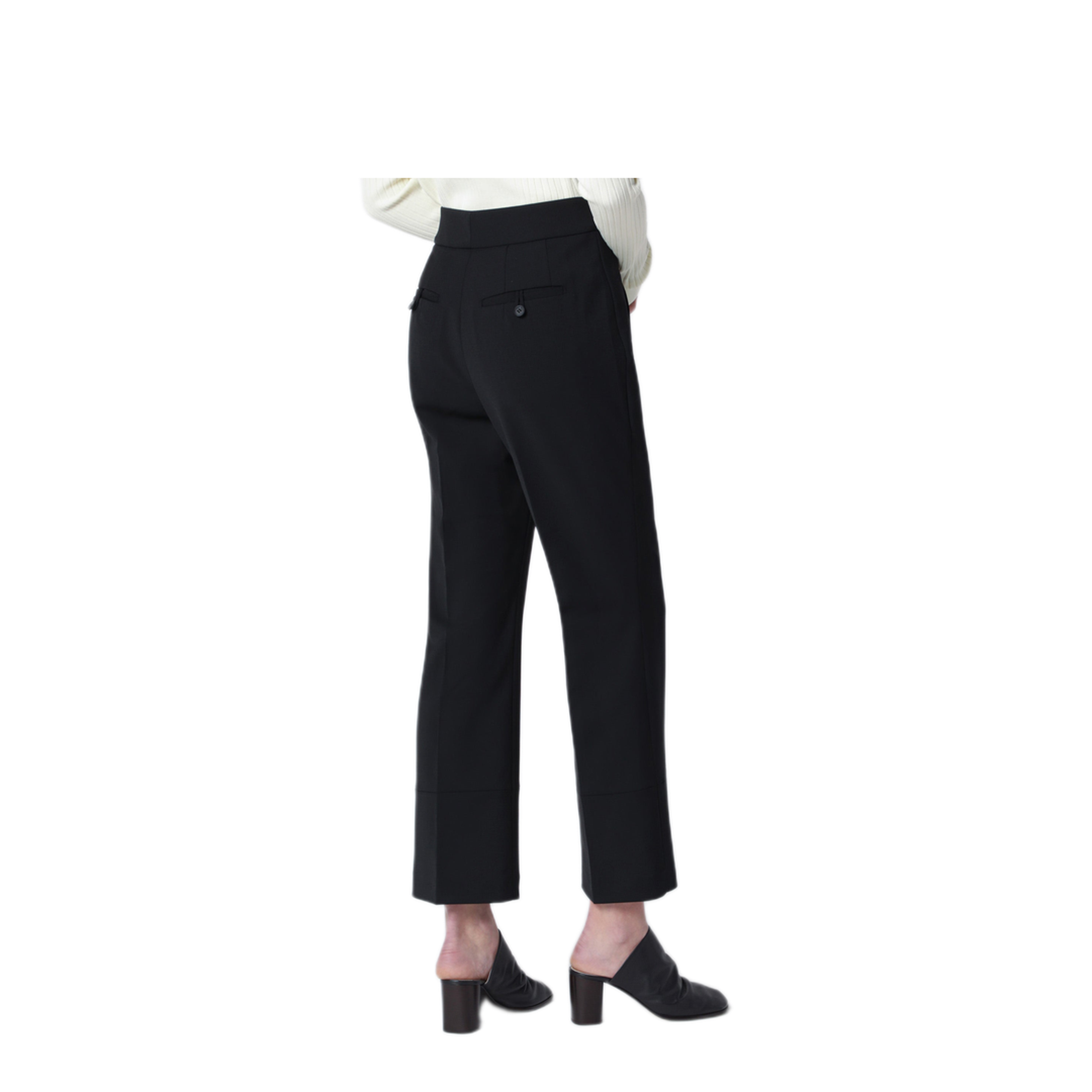 MAYFEYR - Entire Studios - Black Wool Blend Flared Cropped Trousers - ESSS26PA01244PL6247