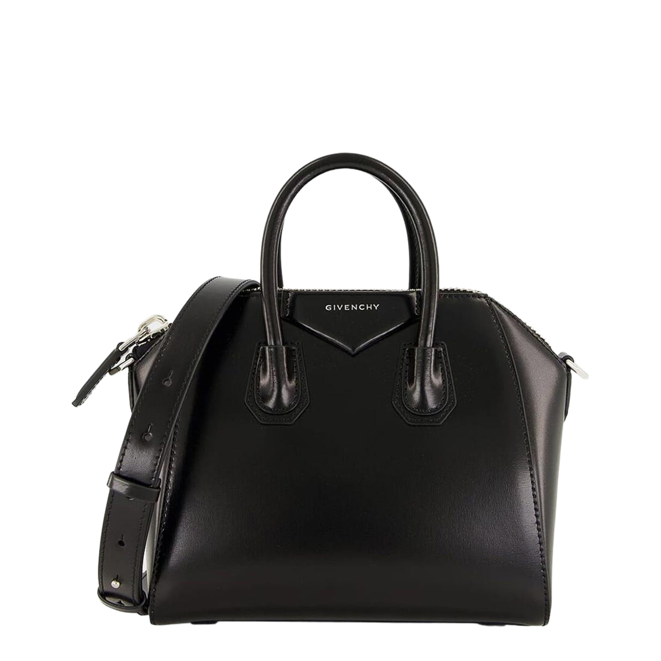 Antigona Mini Leather Shoulder Bag in Black