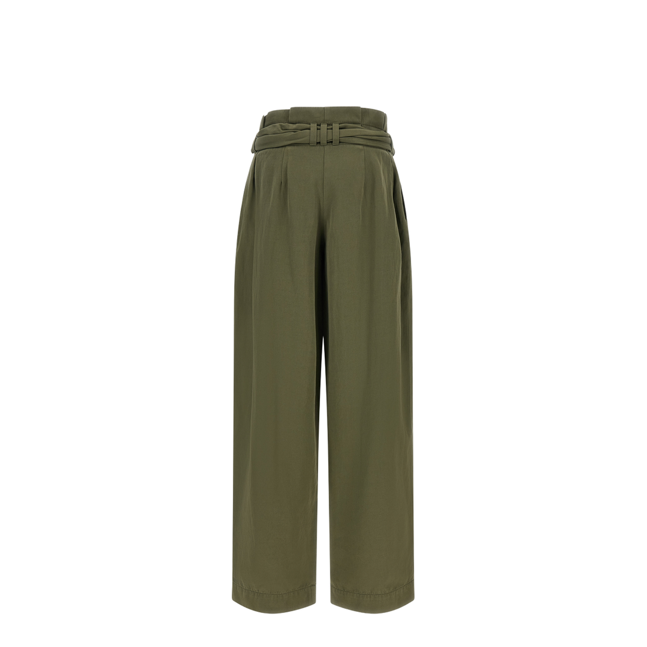 High-Waisted Denim Pants Green