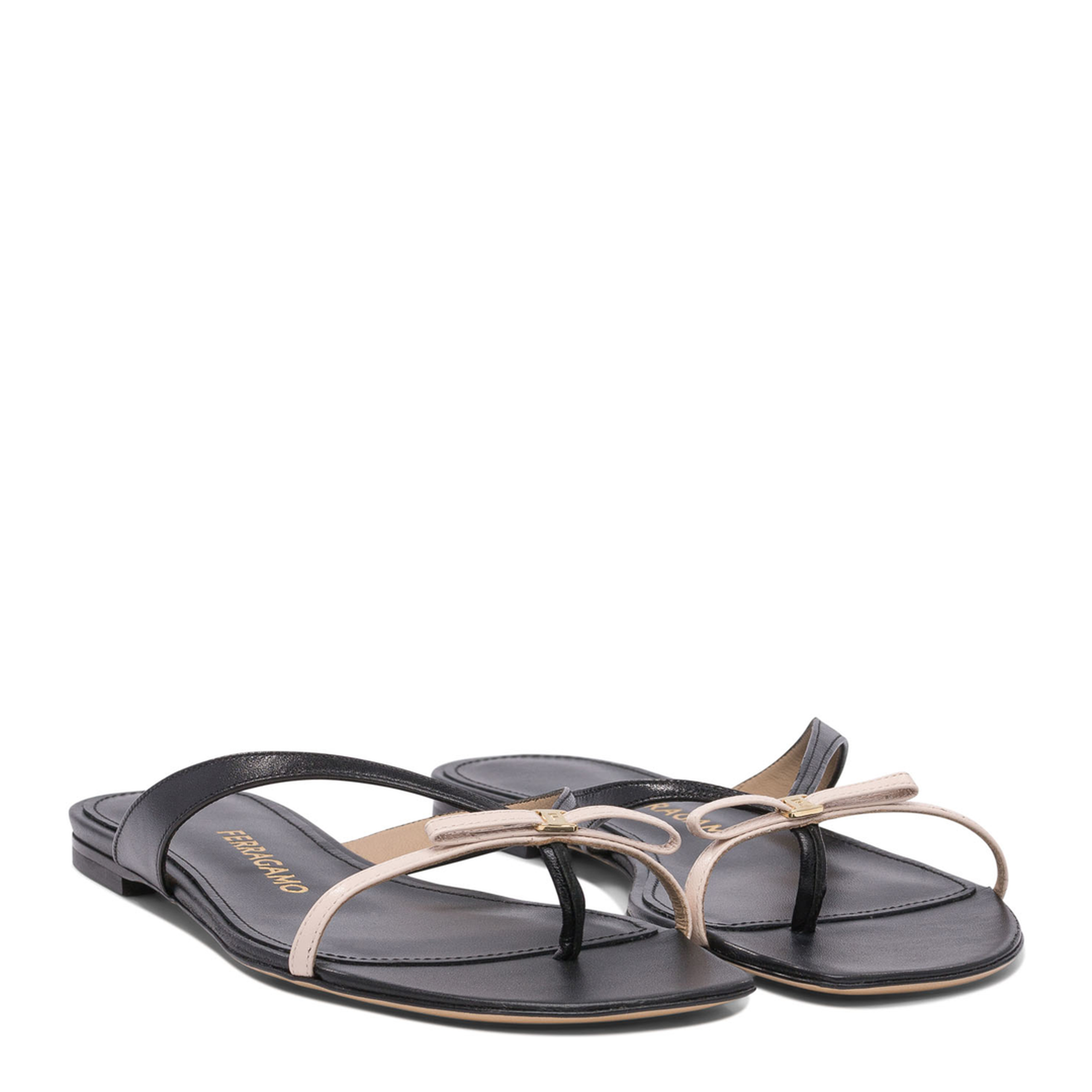 MAYFEYR - Ferragamo - Leather Sandals In Black - 0782901