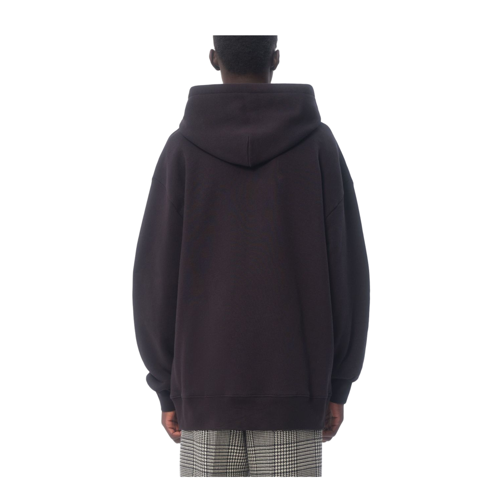Black Cotton Drawstring Hoodie