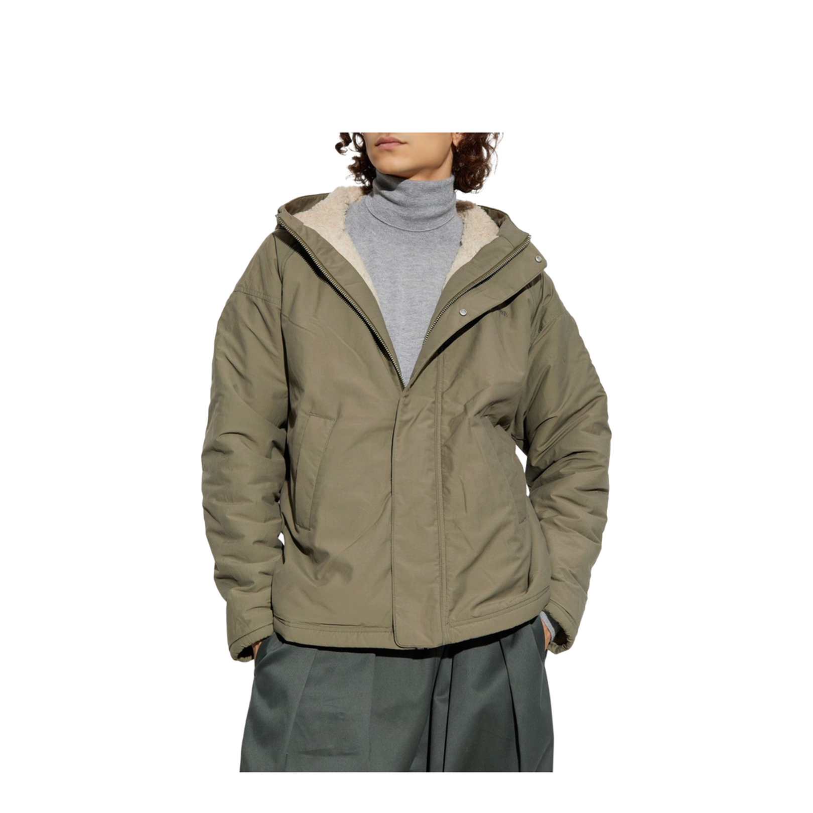 Wool Blend Reversible Bomber Jacket
