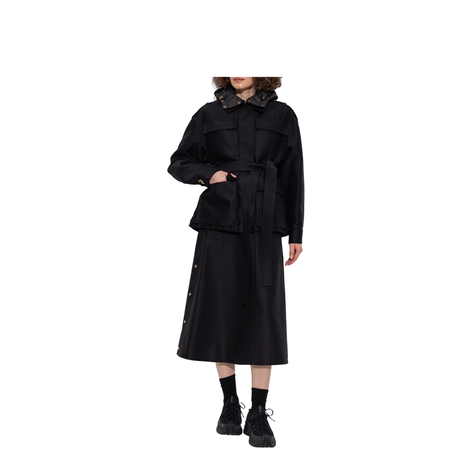 Black Essalois Hooded Down Field Jacket