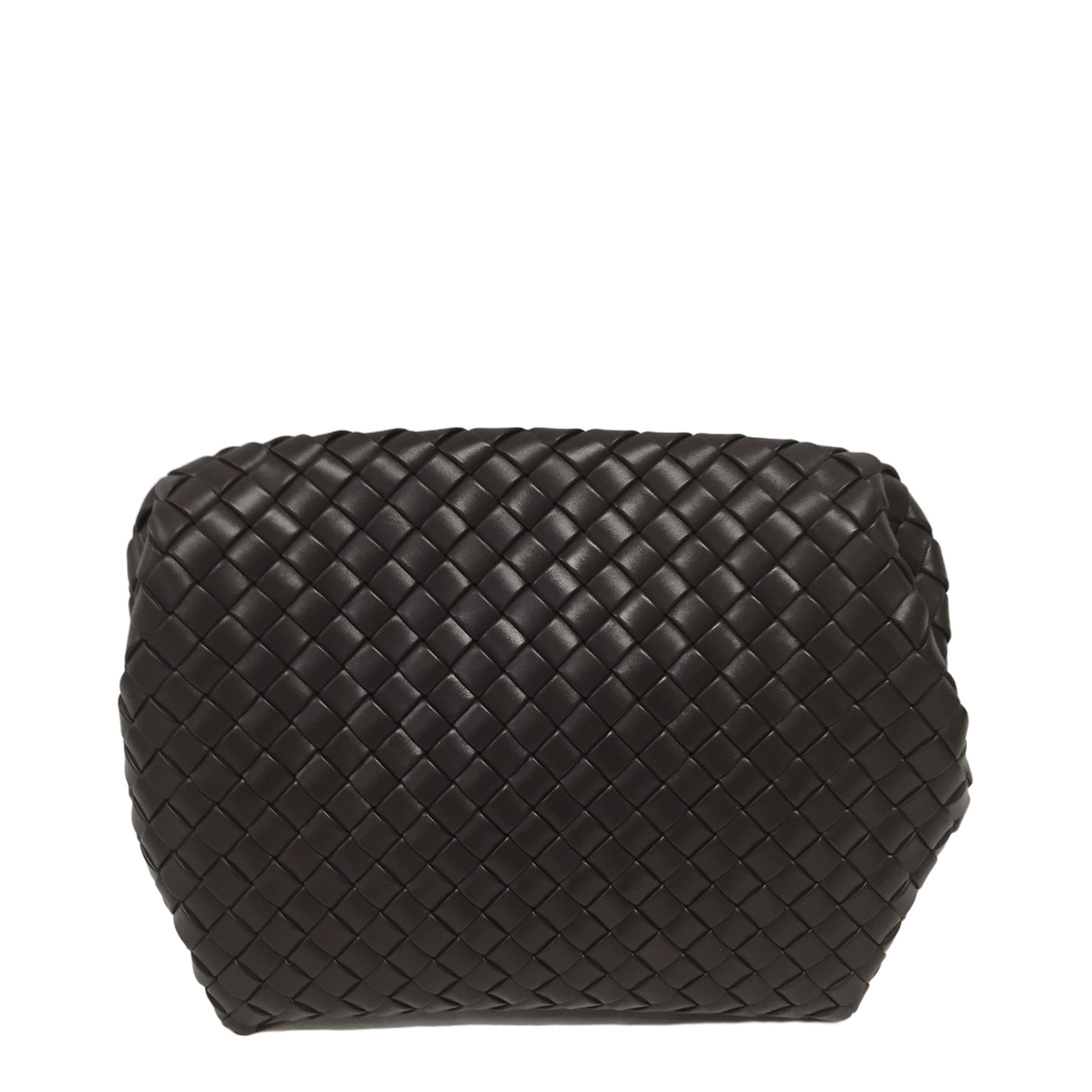 Intrecciato Leather Clutch Bags - Brown