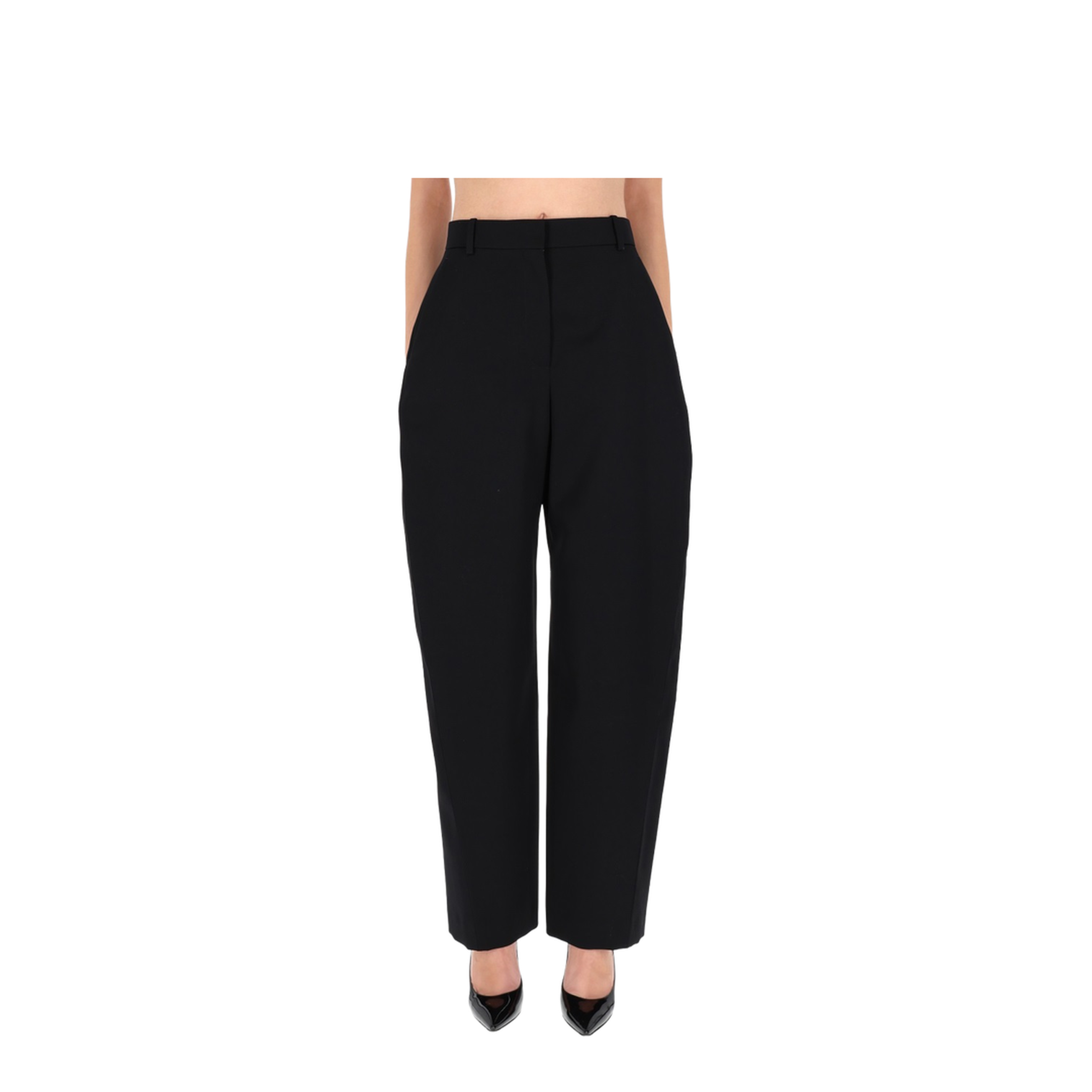High Waist Wool Trousers