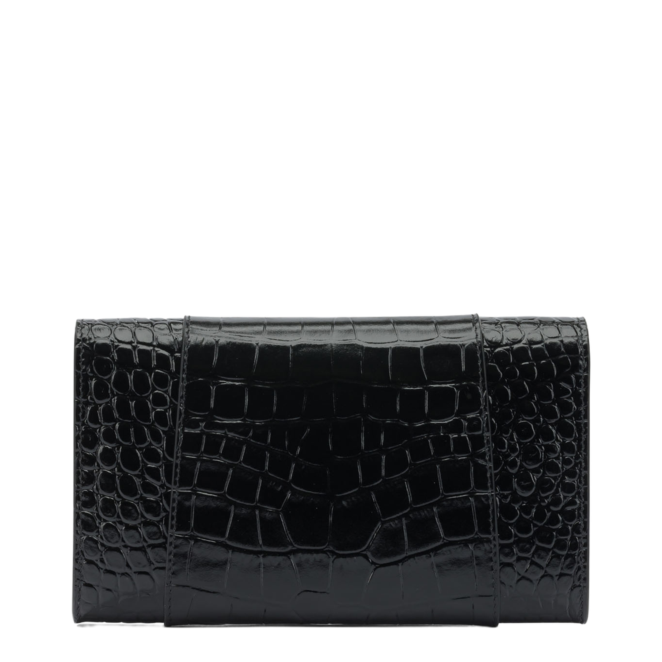 Hourglass Wallet on Chain Calf Leather - Black