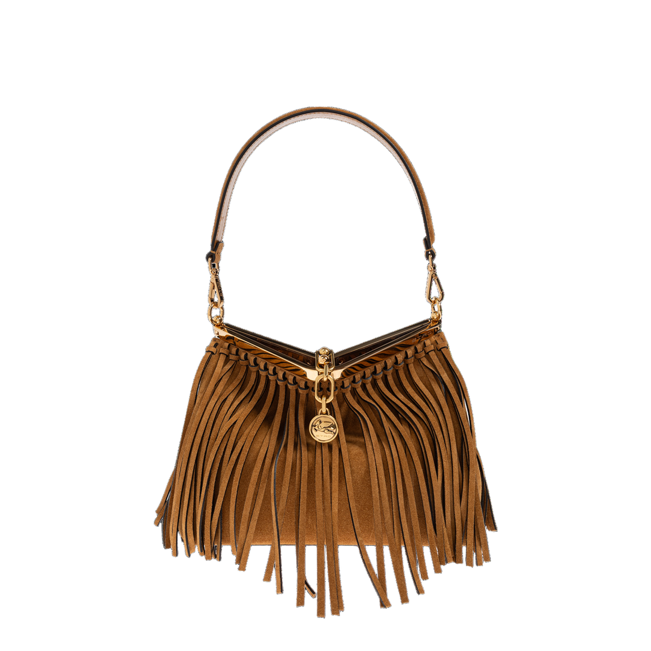 Medium Suede Vela Bag with Fringing