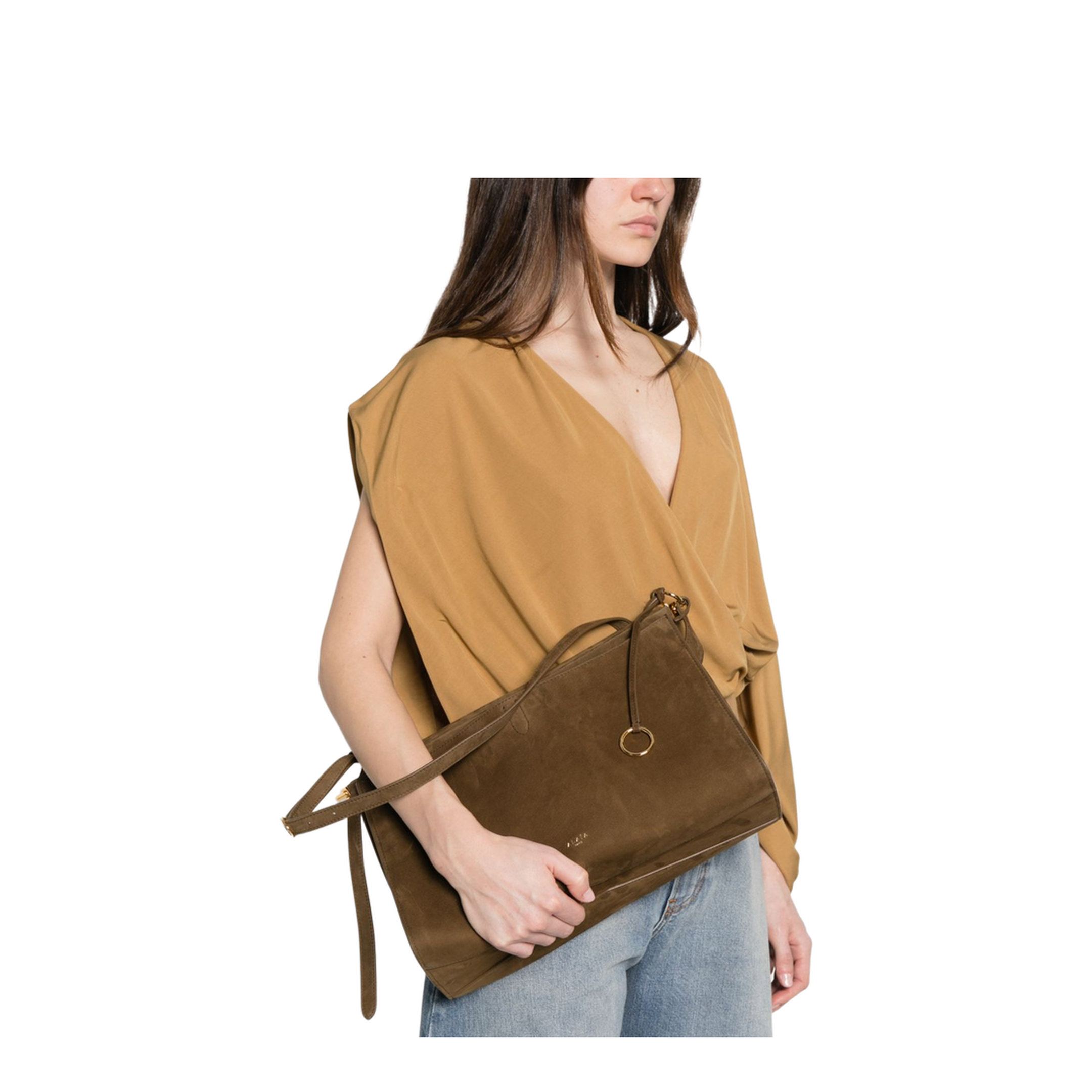 Le Click Pocket 35 Nubuck Calfskin Crossbody - Noir