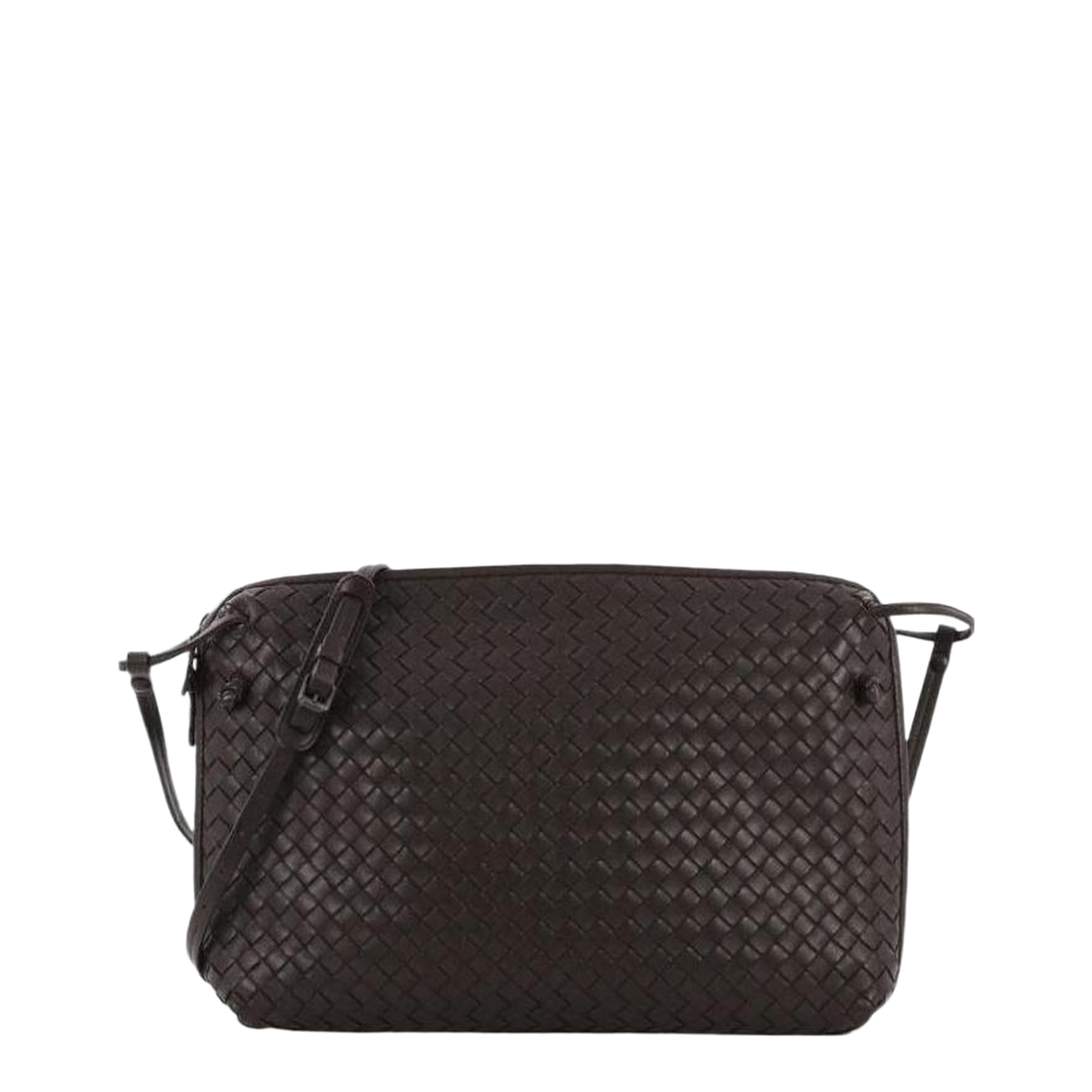 Intrecciato Leather Crossbody Bags - Brown