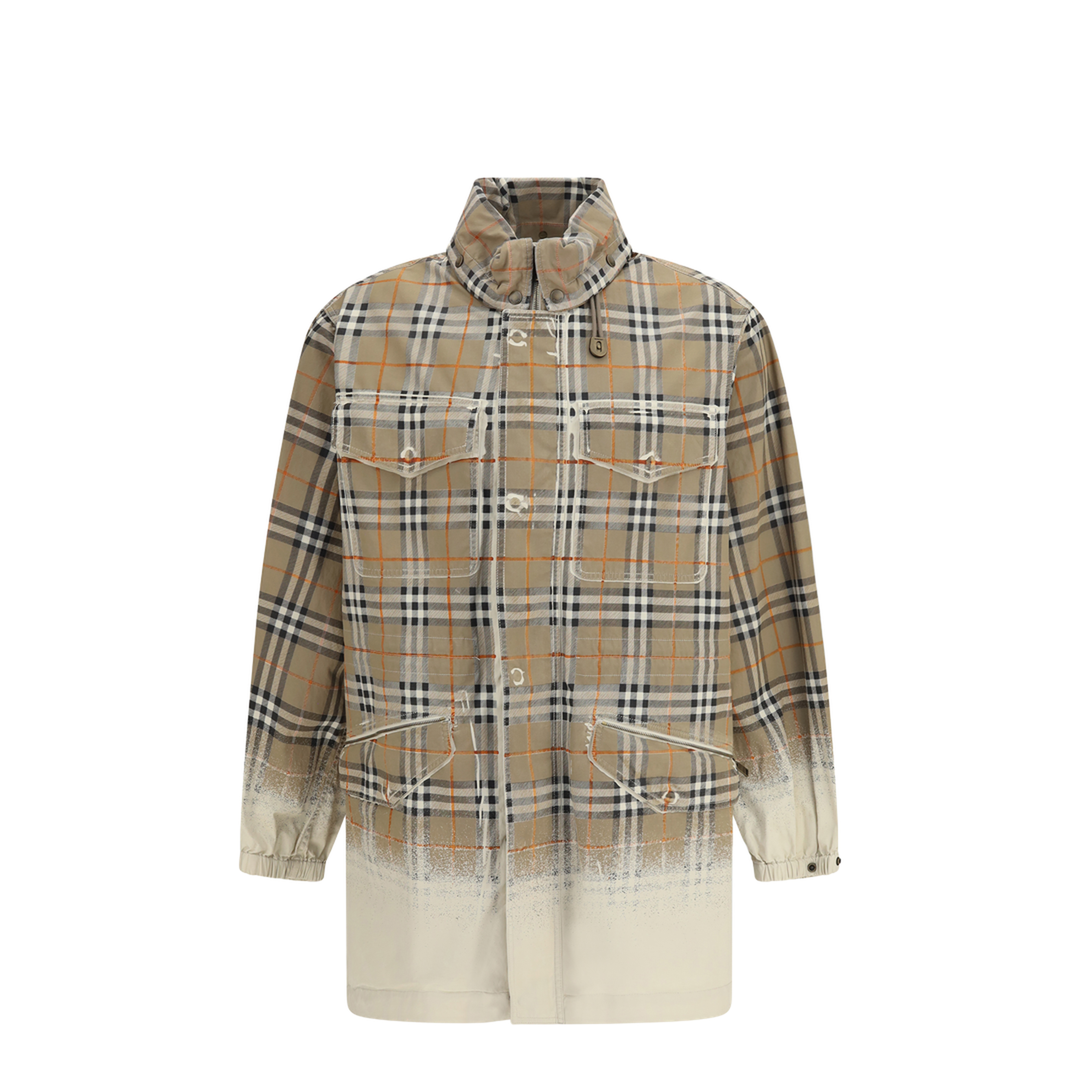 MAYFEYR - Burberry - Gabardine Parka With Faded Check Print - 8126118