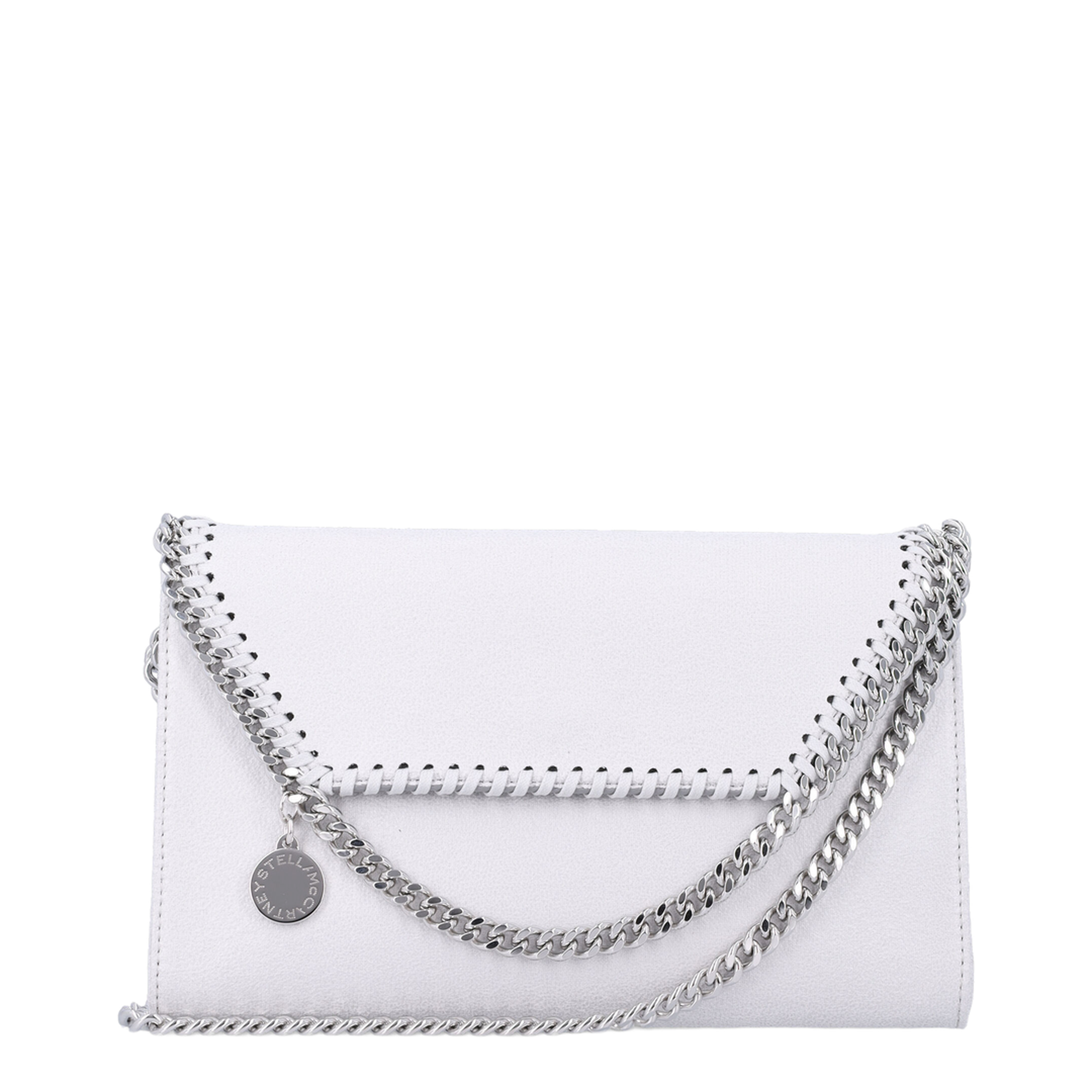 Pearl Grey Falabella Shoulder Wallet Bag