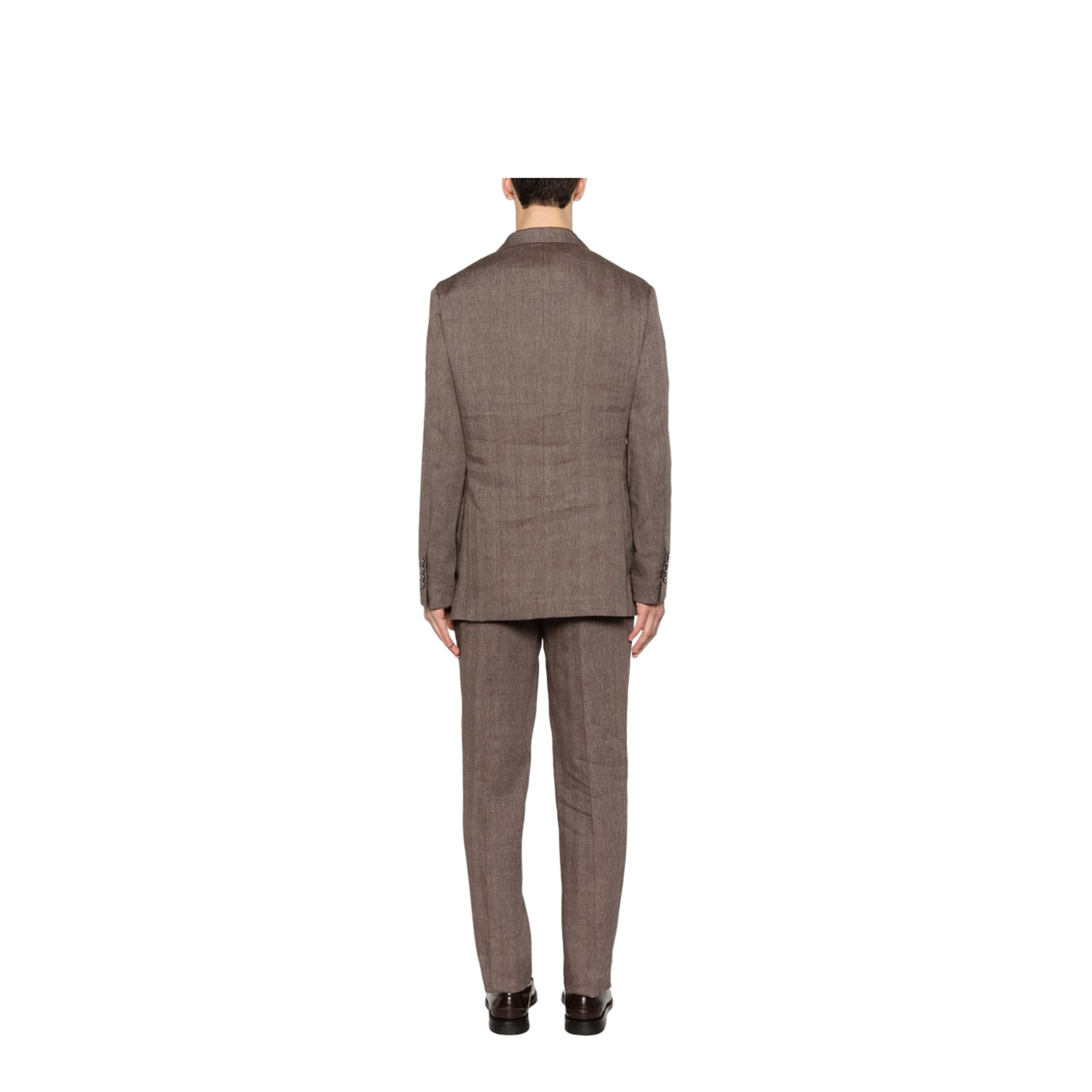 Double-Breasted Leisure Suit - Brown