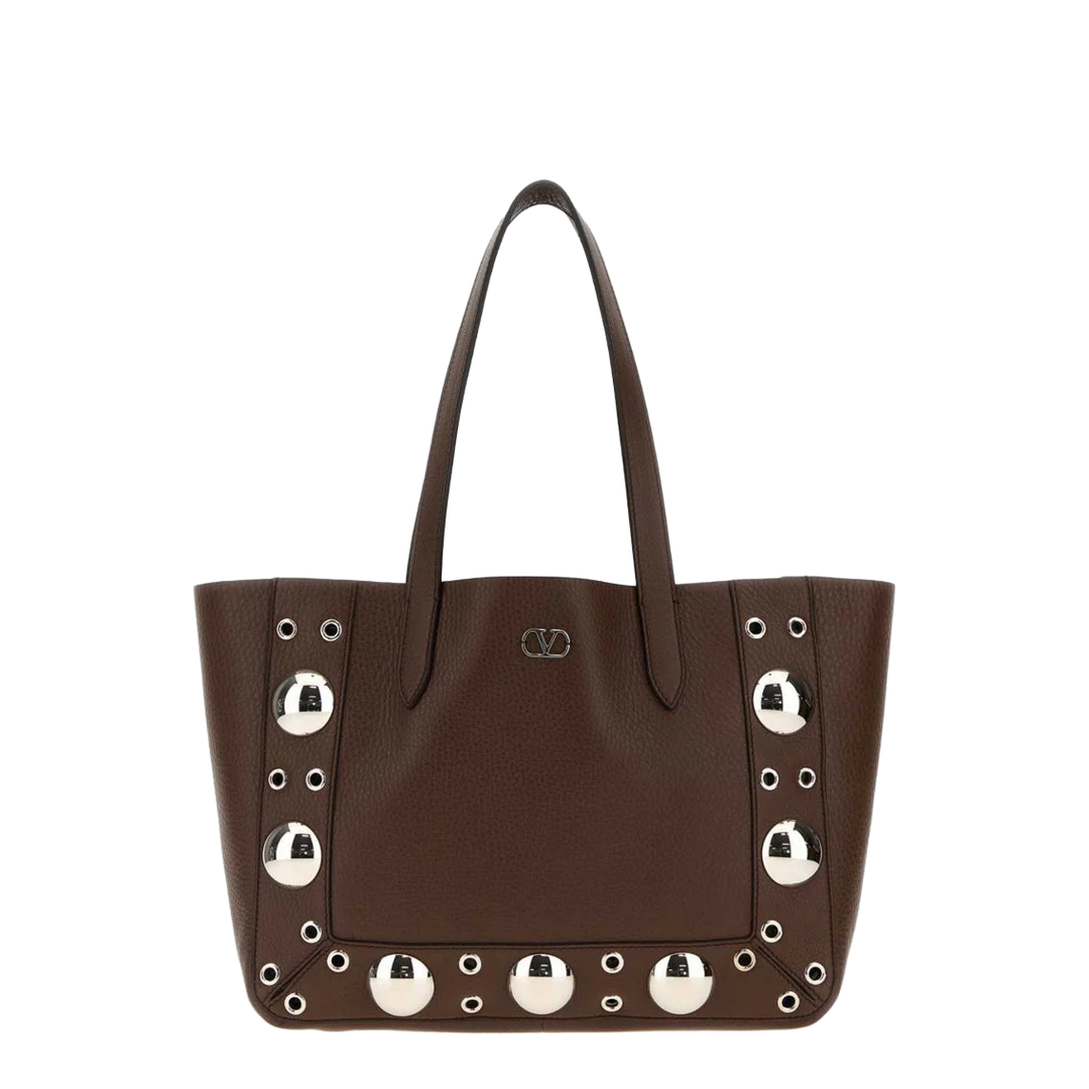 Brown Leather Small Shopping Bag