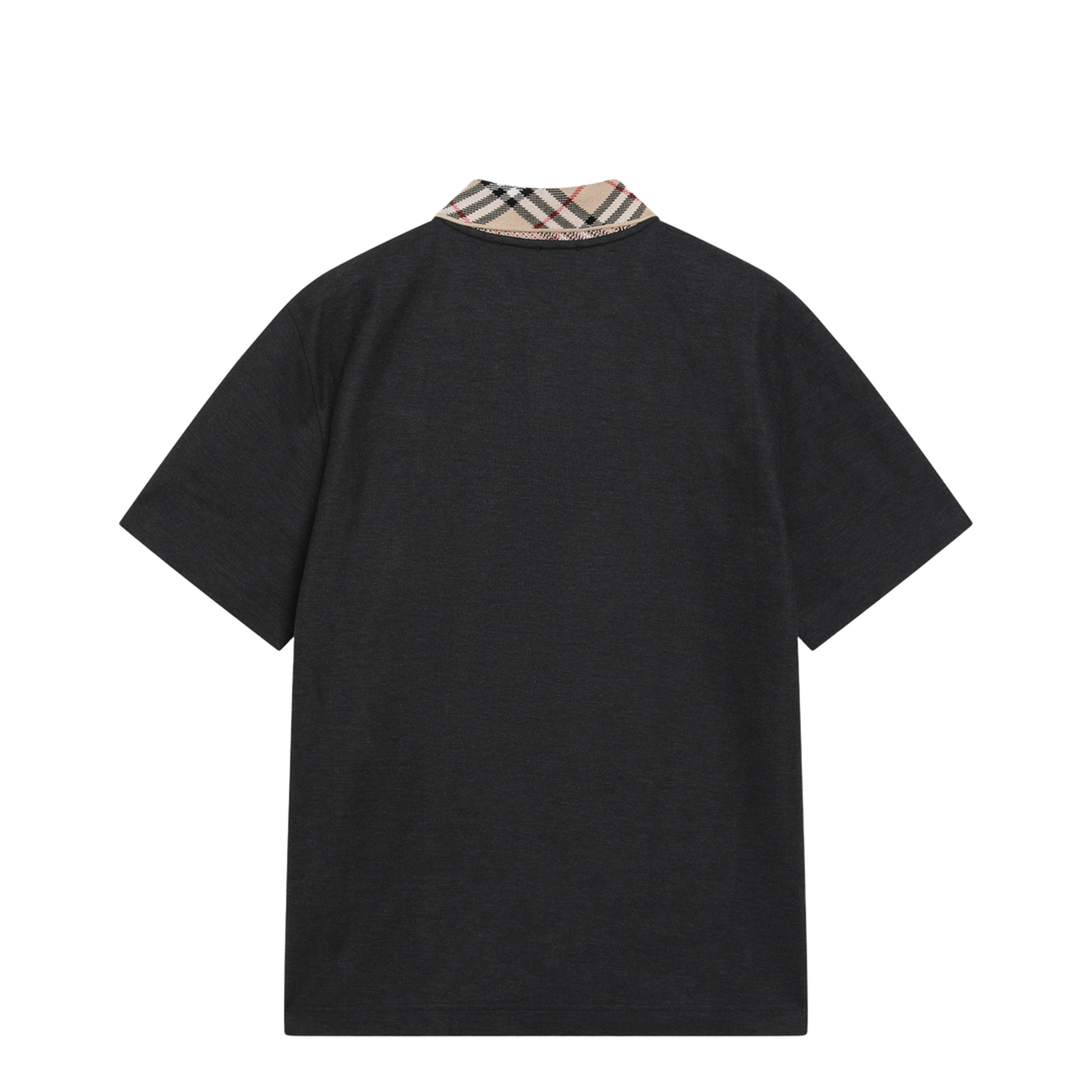 MAYFEYR - Burberry - Dark Grey Polo Shirt With Check Collar - 8133201121266A2136