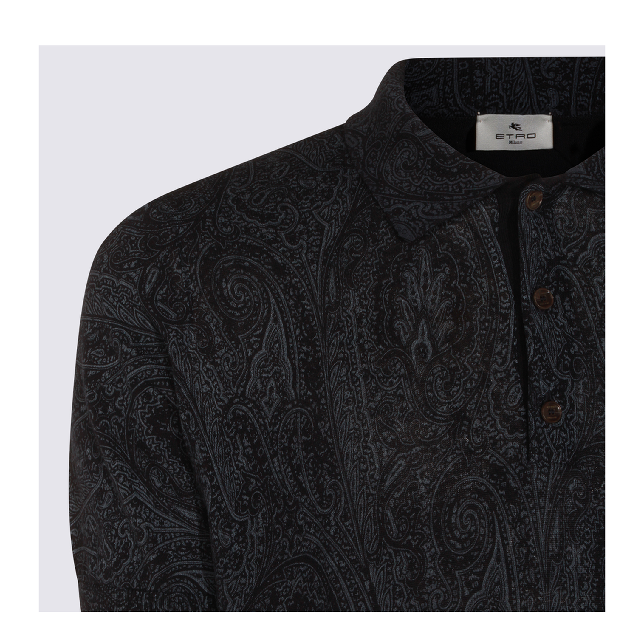 Men's Pattern Polo Shirt Blue