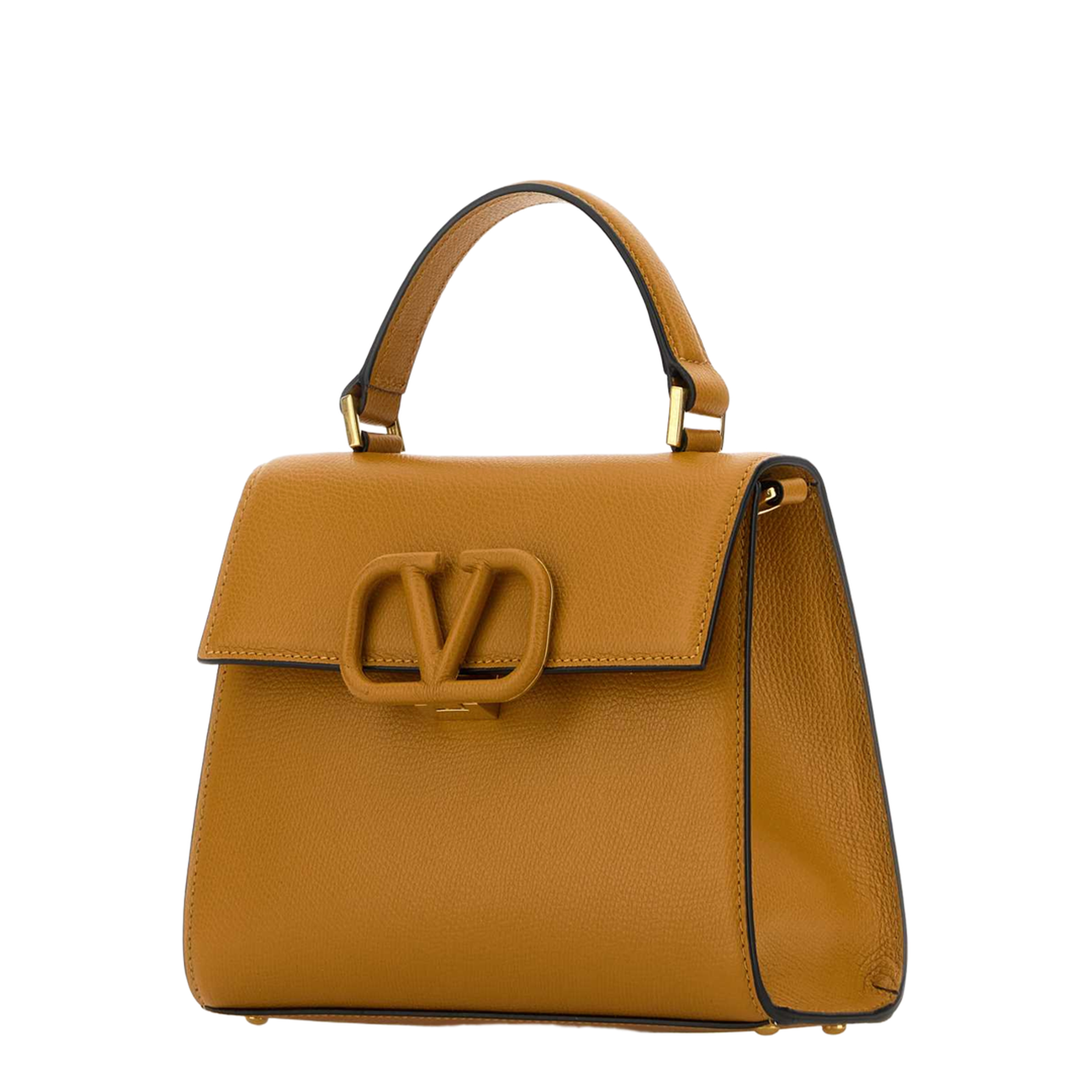 Camel Leather Small Vslung Handbag