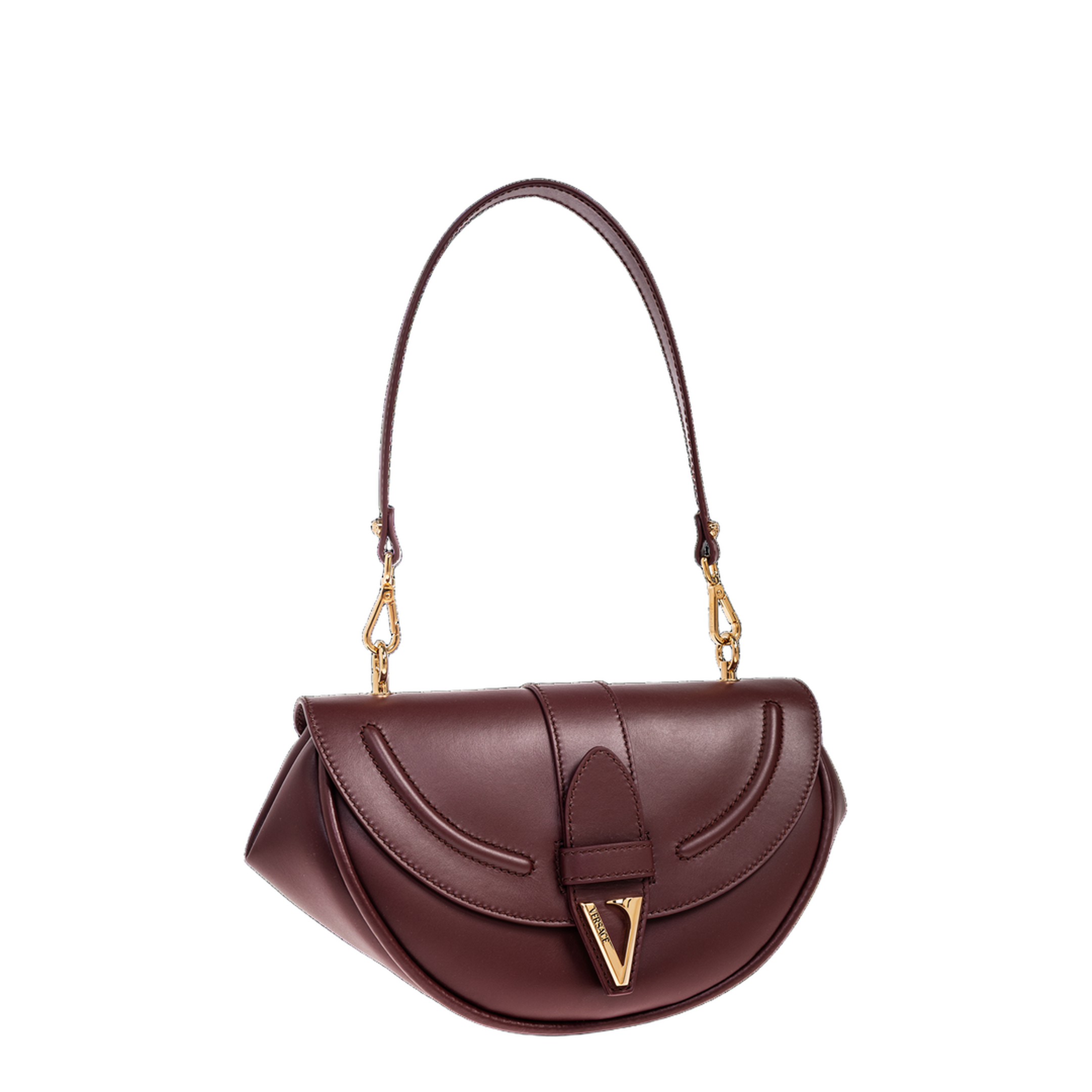 Virtus Small Calf Leather Shoulder Bag - Burgundy