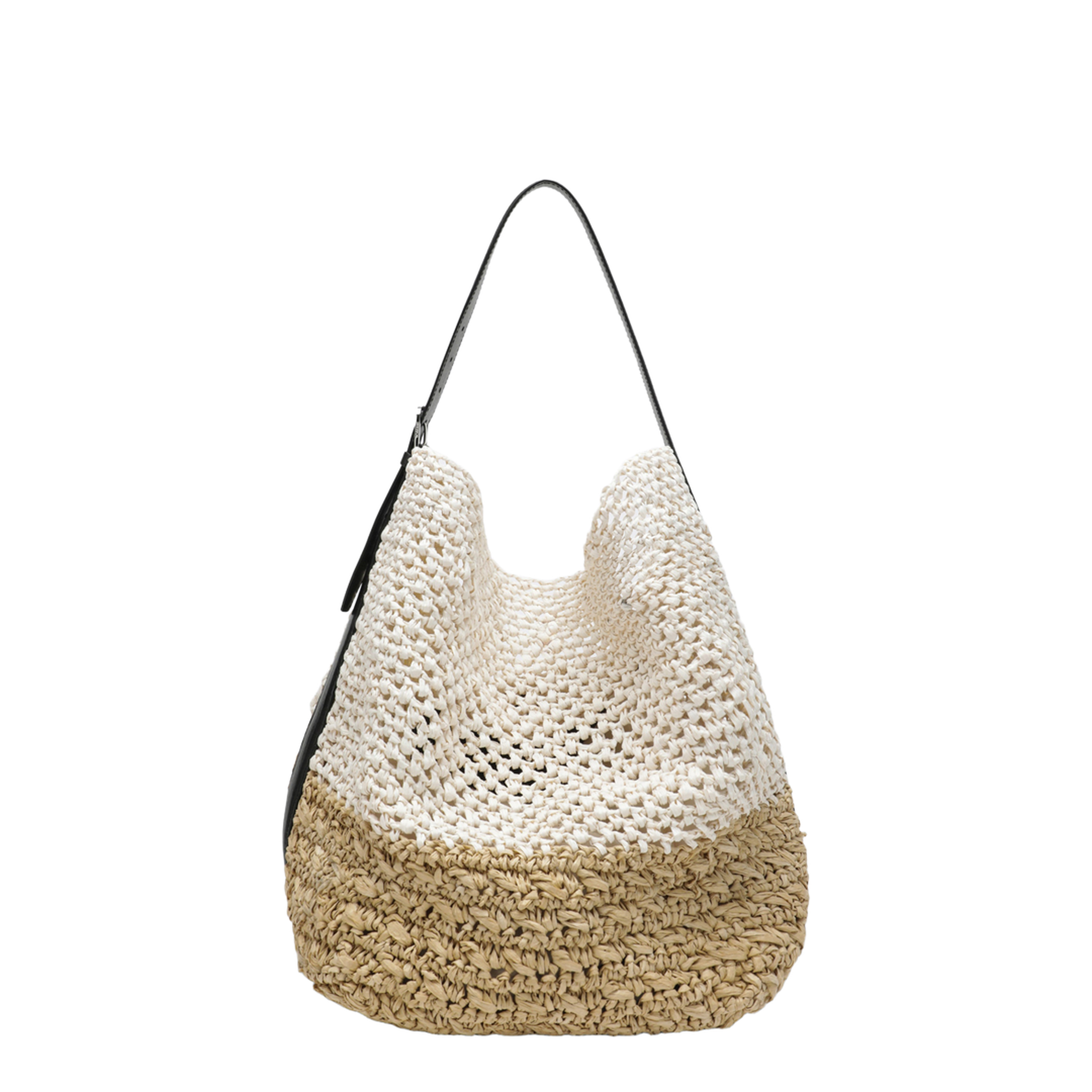 MAYFEYR - Toteme - Tote Bag With Belt Detail In Écru Raffia - 263-WAL853FB0647434